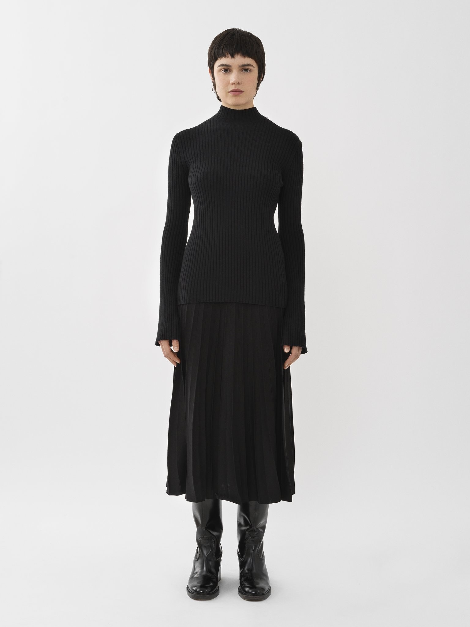 PLEATED MID-LENGTH SKIRT - 2