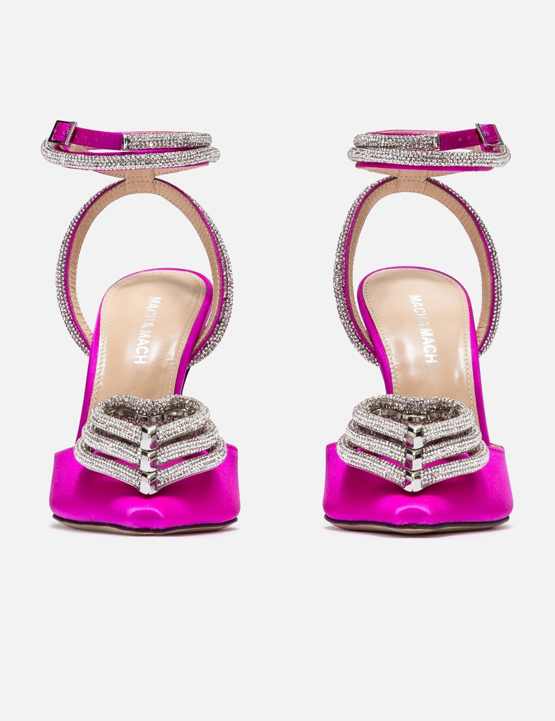 MACH & MACH TRIPLE HEART SATIN HEELS outlook
