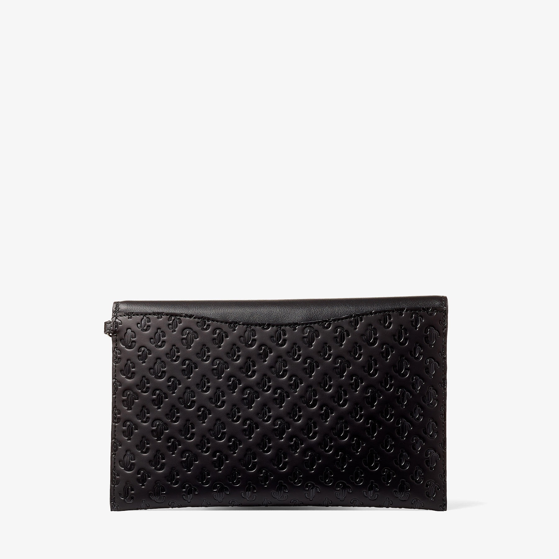 JC Envelope Pouch
Black JC Monogrammed Leather Pouch with JC Emblem - 6
