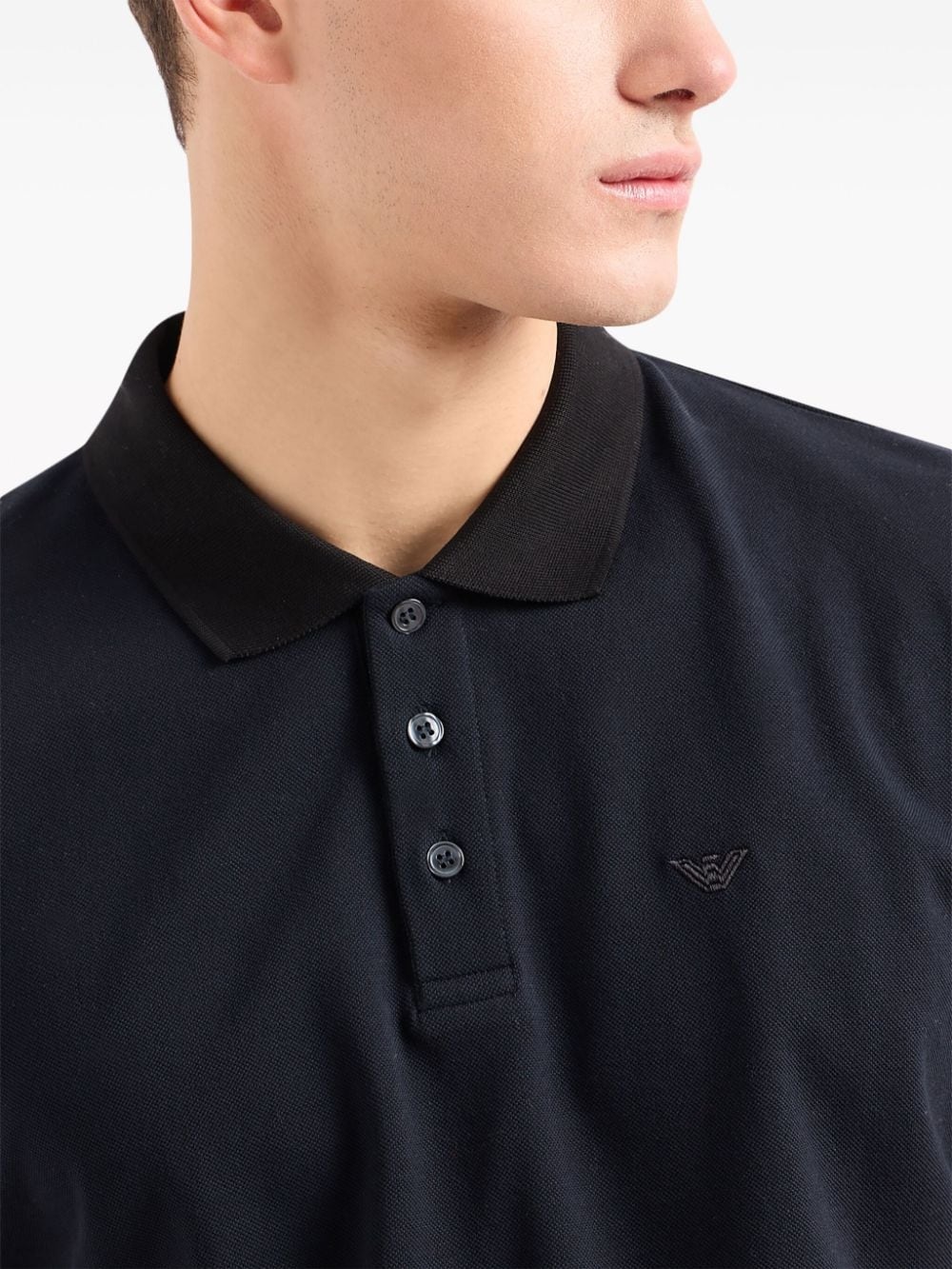 logo-embroidered cotton polo shirt - 4