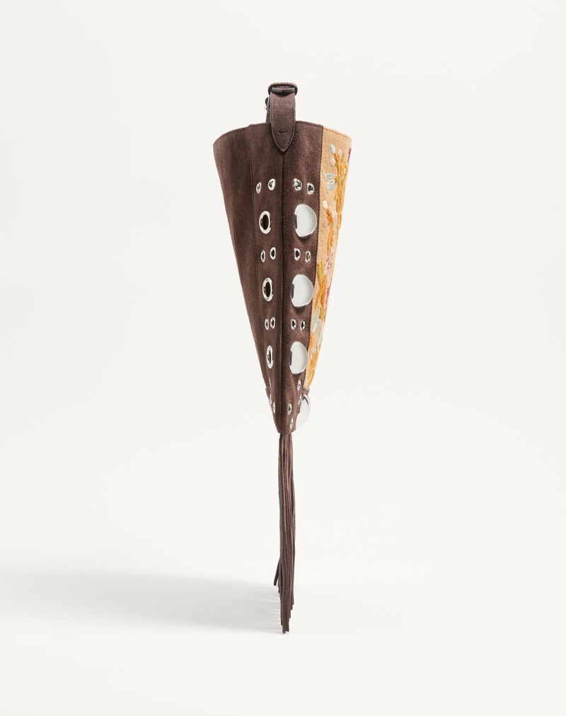 VALENTINO GARAVANI NELLCÔTE EMBROIDERED SHOULDER BAG WITH FRINGES 4