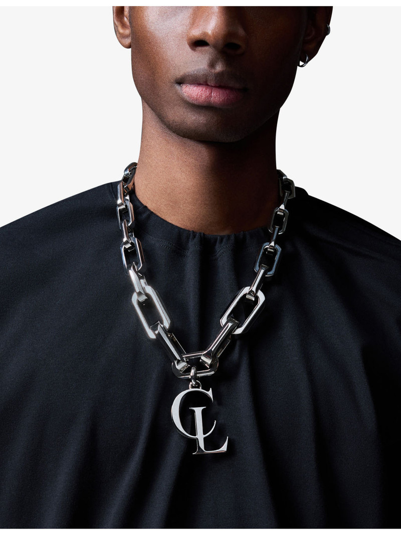 Christian Louboutin CL Silver-Toned Metal Chain Necklace outlook
