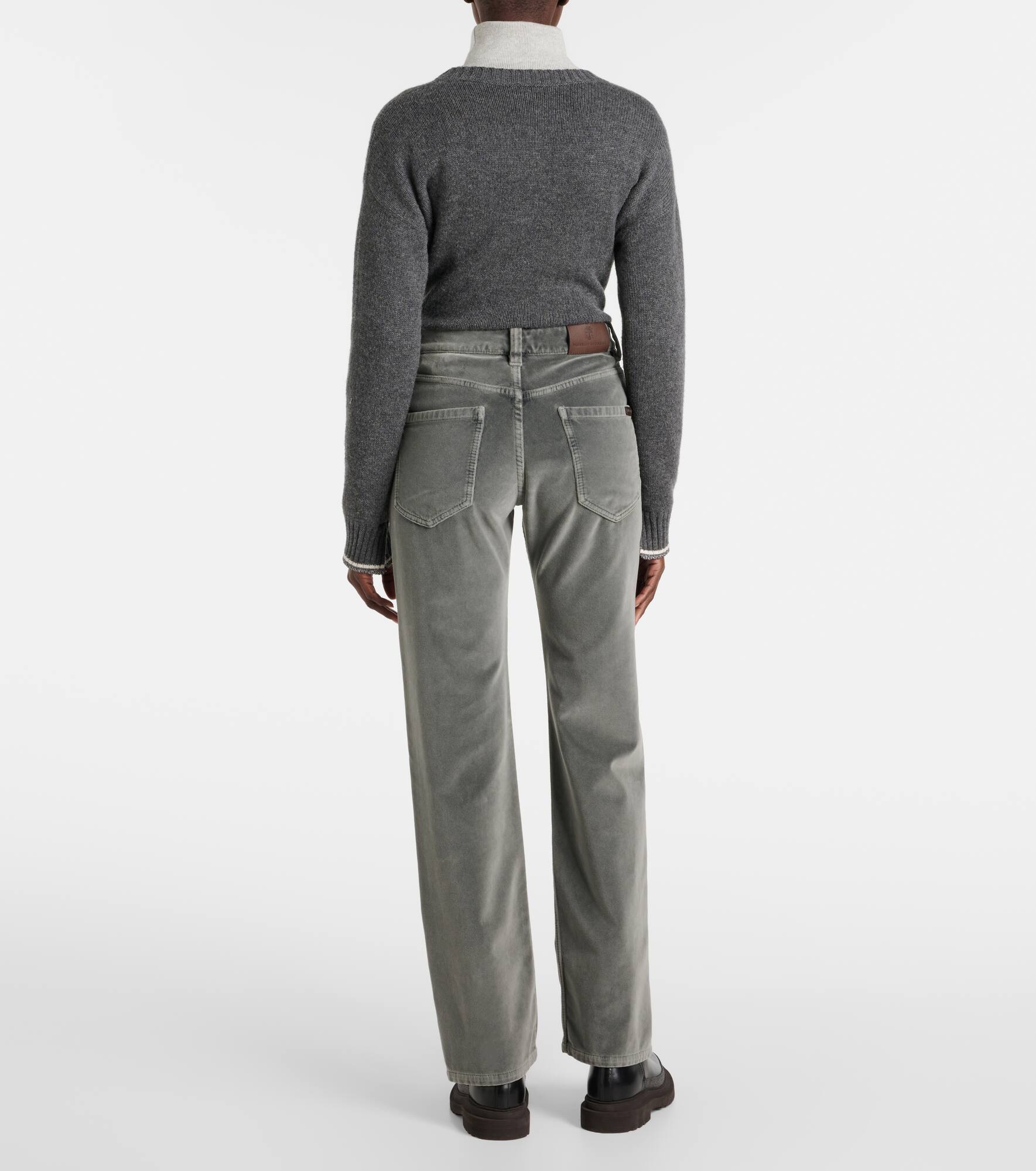 Velvet straight pants - 3
