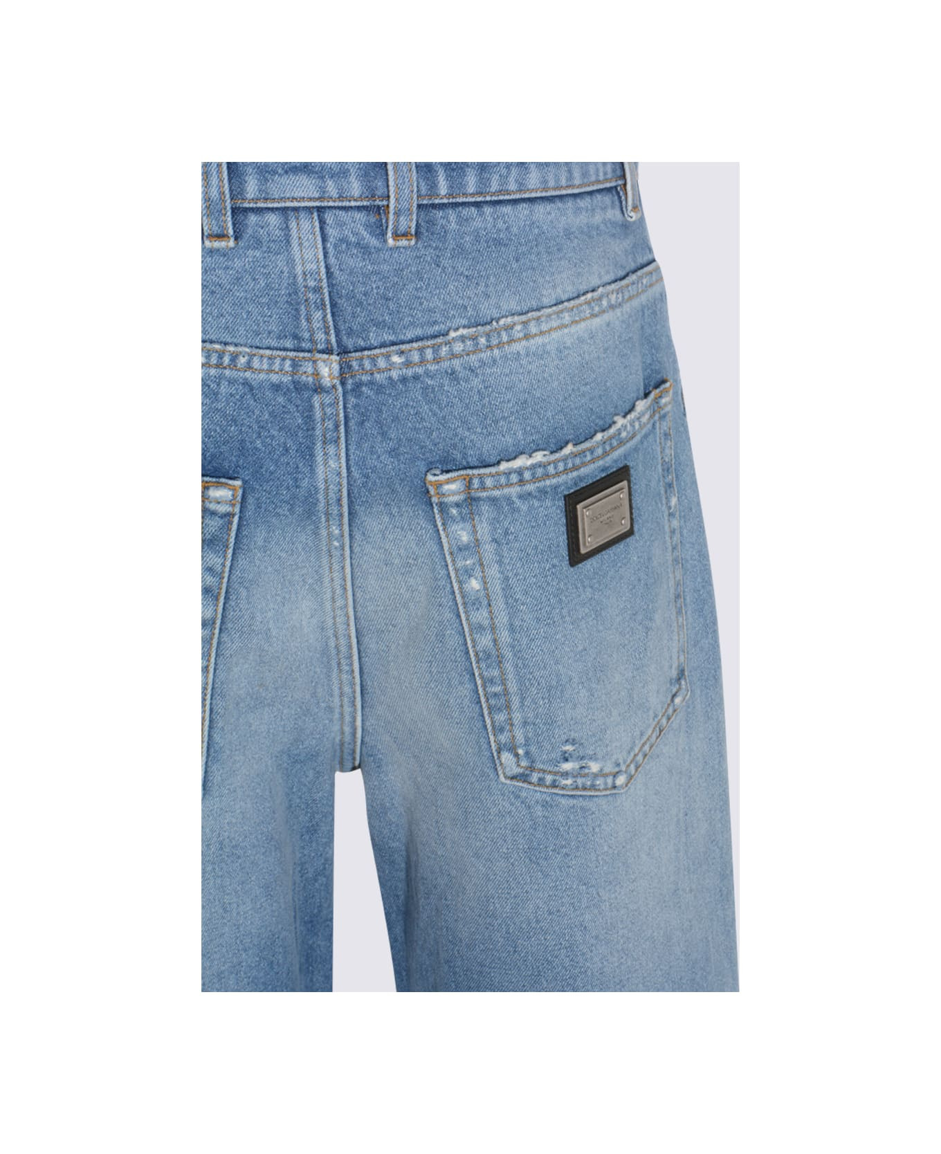 Blue Cotton Jeans - 4