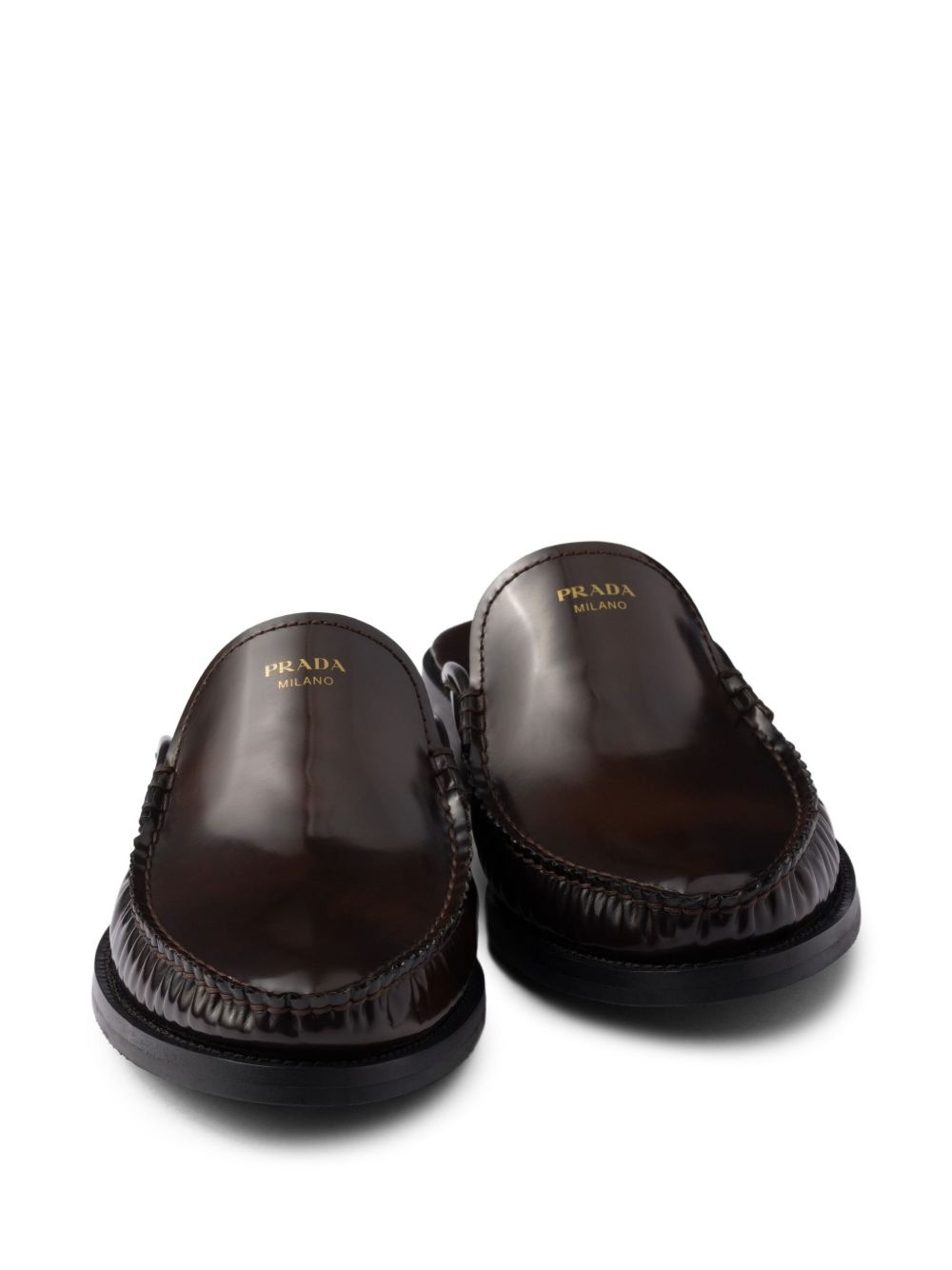 logo-plaque leather mules - 5
