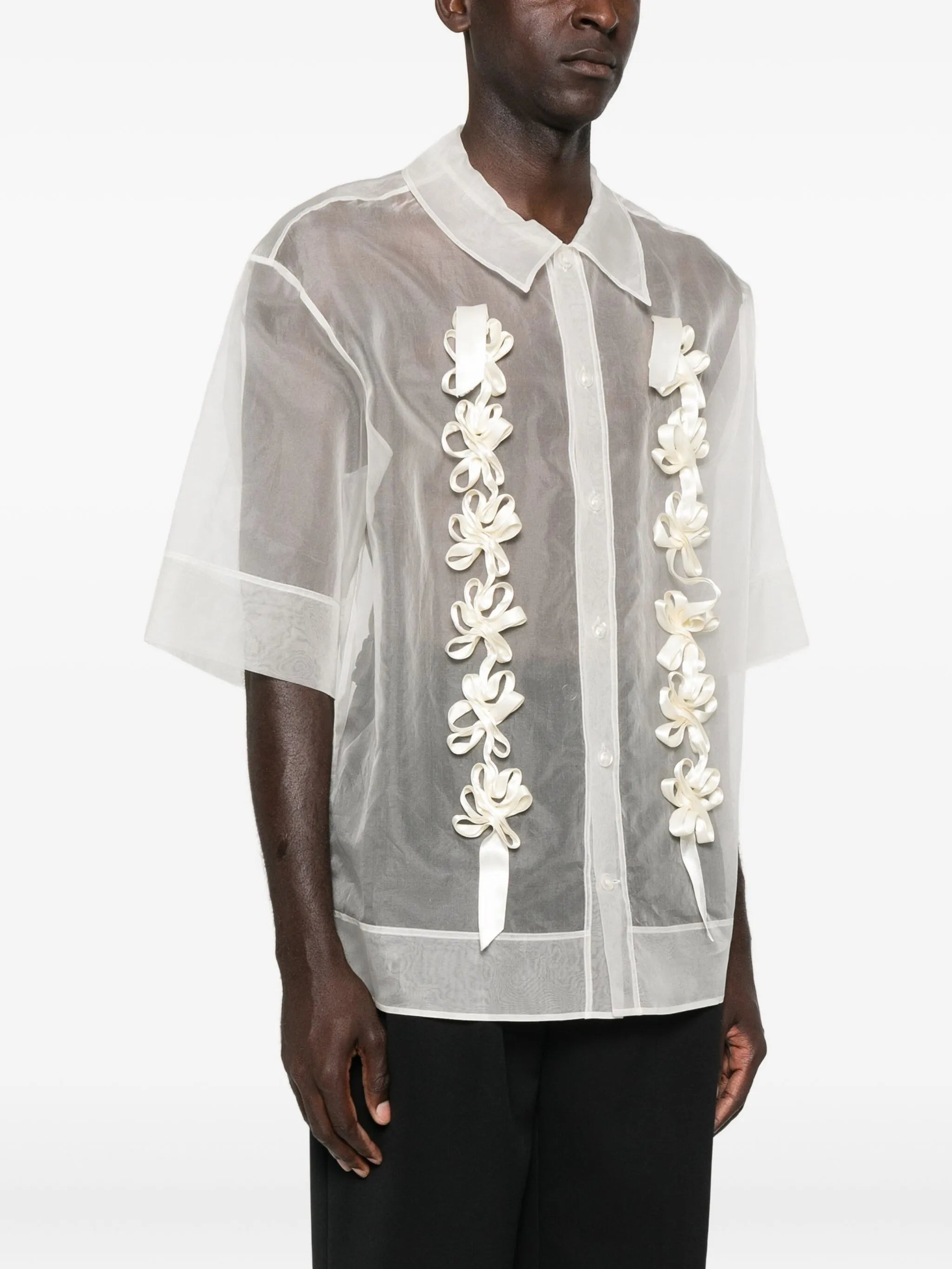 floral-ribbon shirt - 3