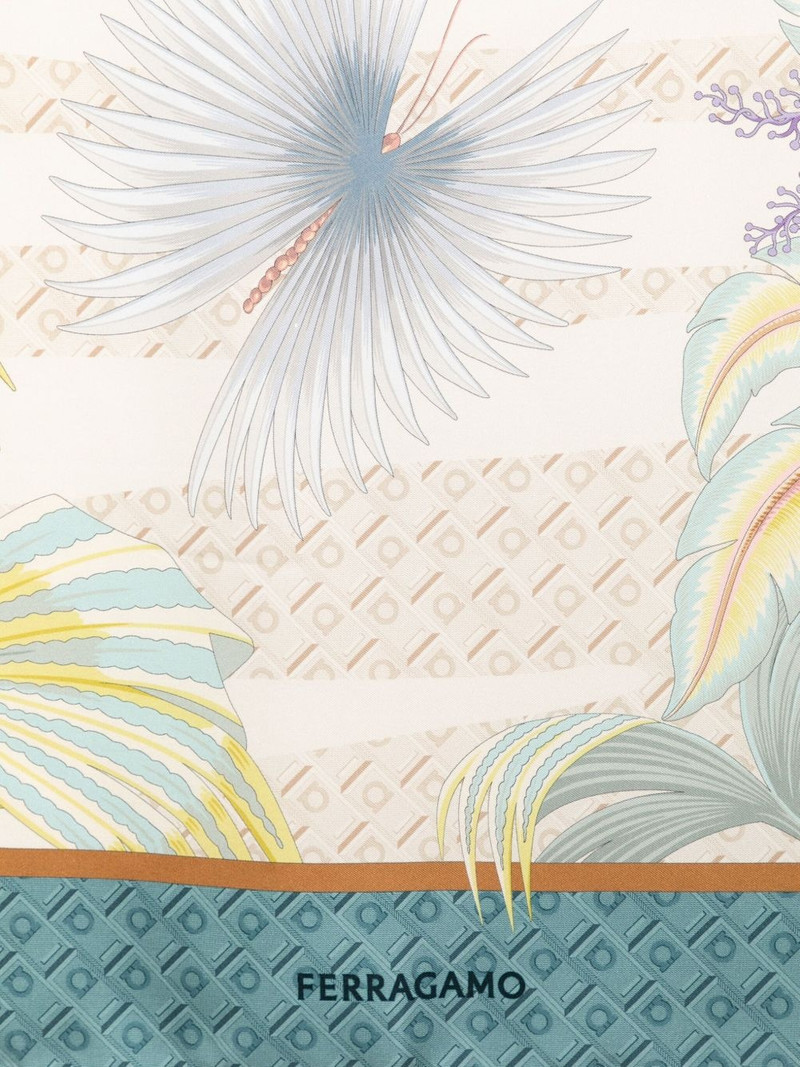 FERRAGAMO dure print silk scarf outlook