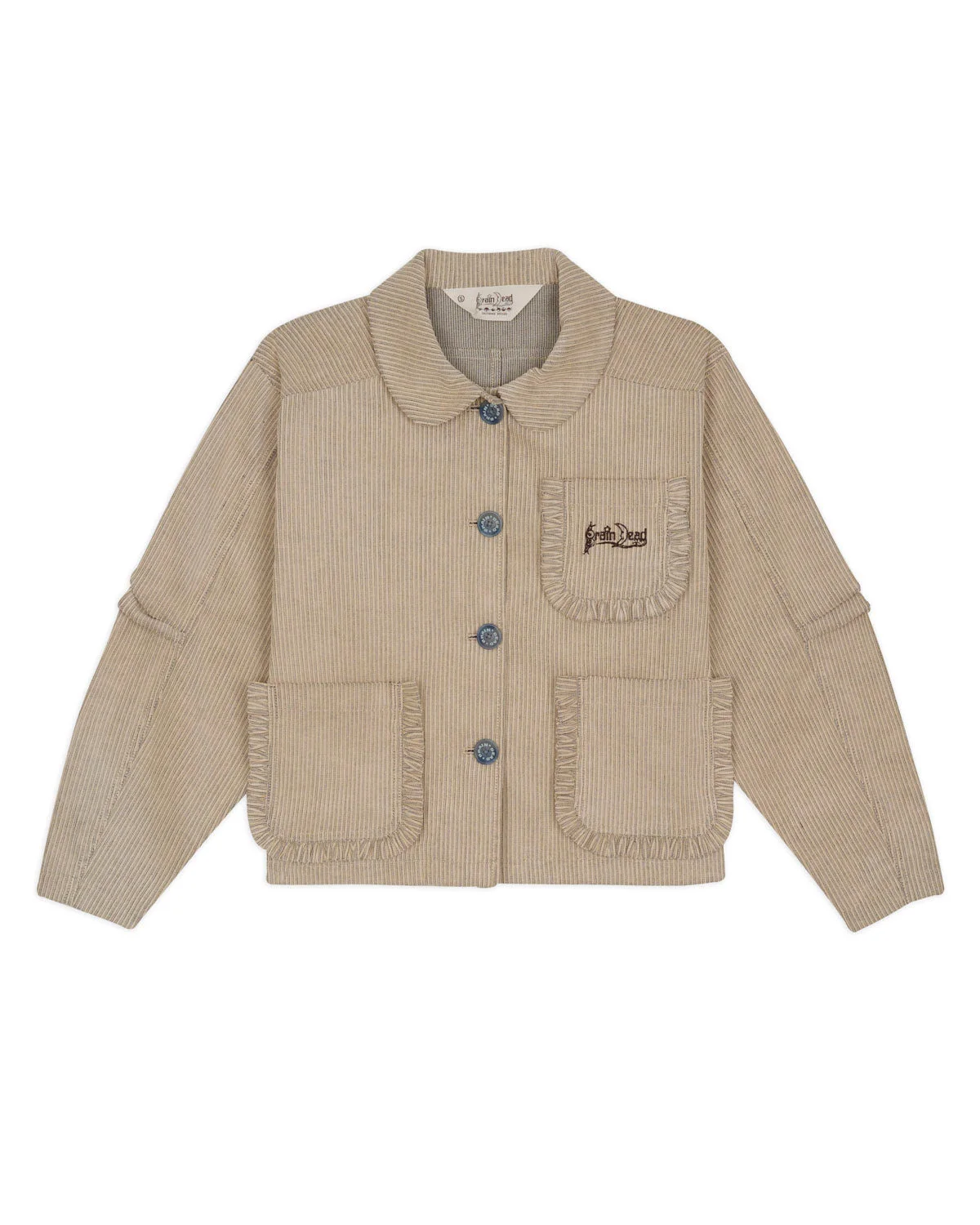 Boxy Ruffle Jacket - Natural - 1