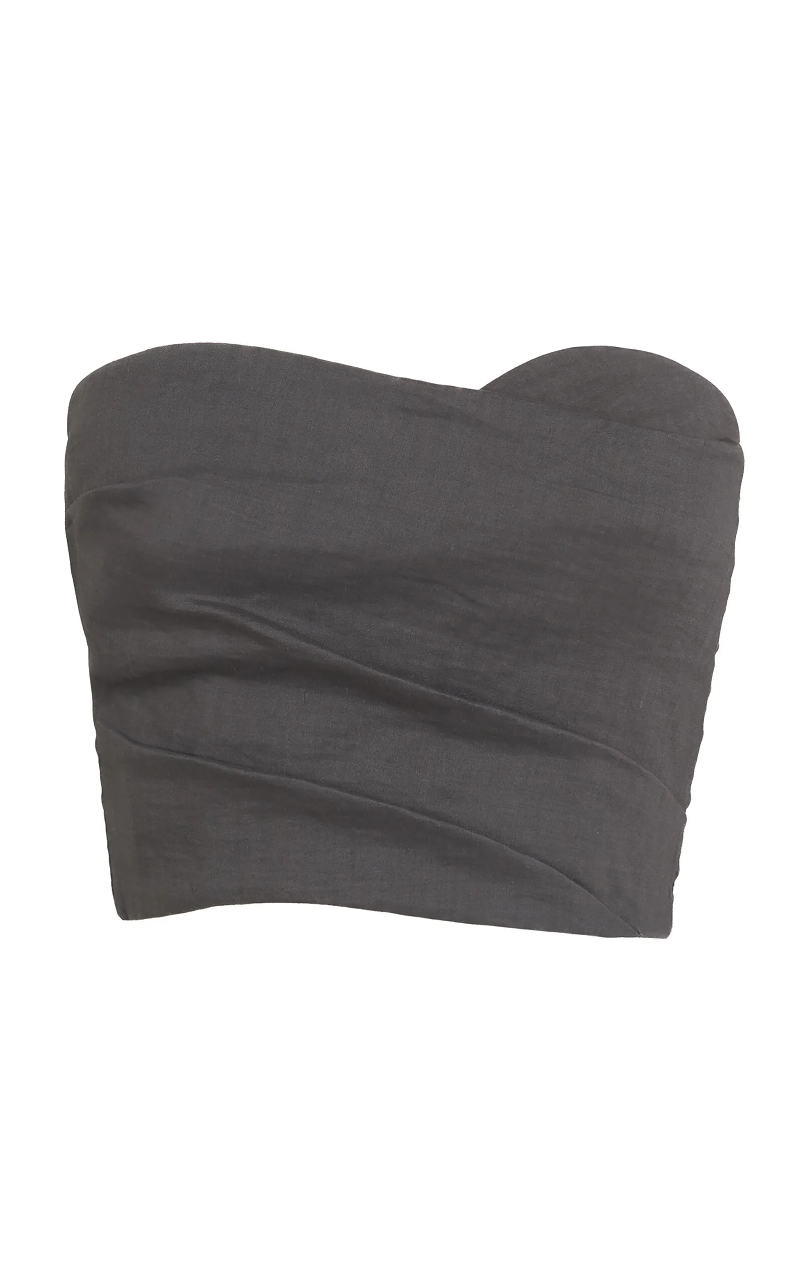 Brenna Strapless Hemp-Blend Top dark grey - 1