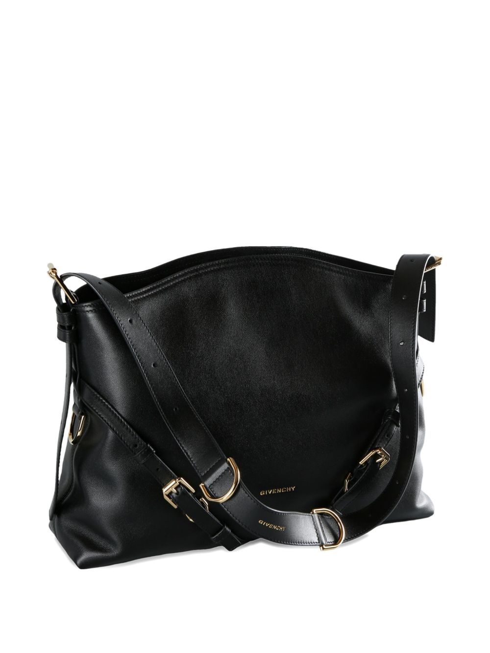 buckle-strap leather shoulder bag - 2