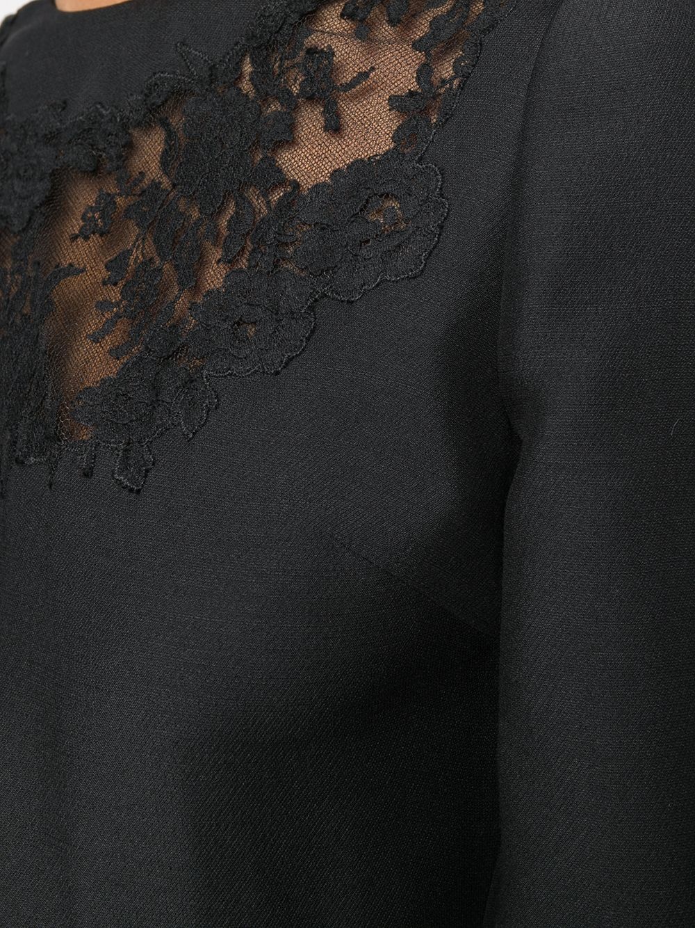 lace insert short dress - 5