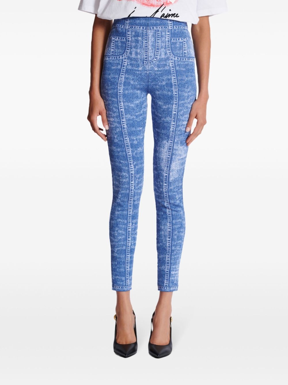 monogram-jacquard leggings - 5