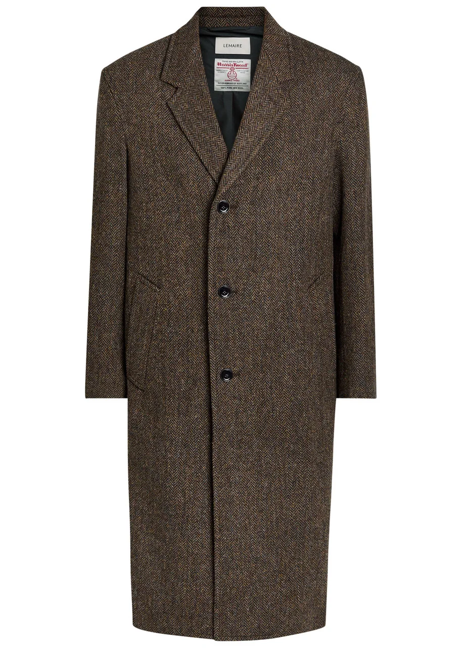 Lemaire Chesterfield Herringbone Wool Coat - 1