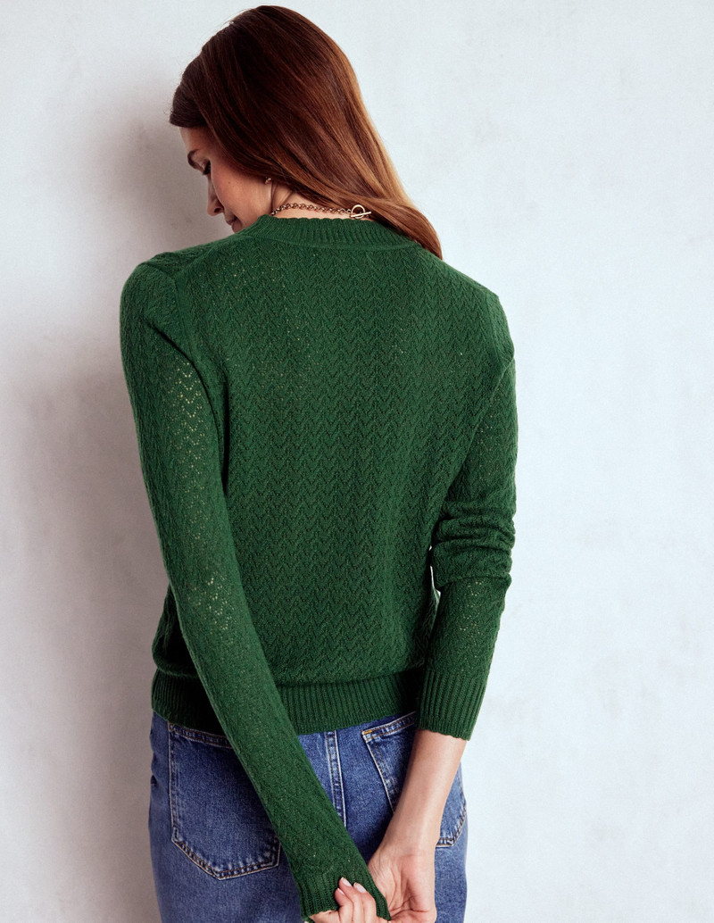 Diane Pointelle Sweater-Hunter Green 4