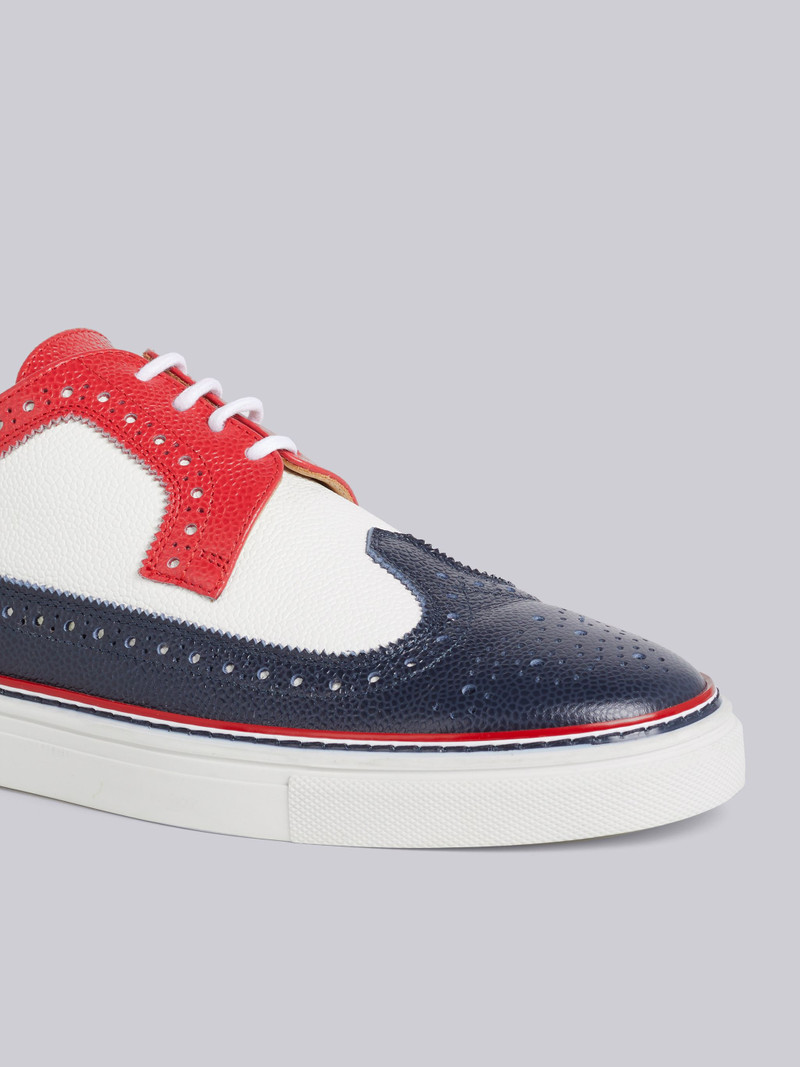 Thom Browne RWB Pebbled Longwing Brogue Rubber Cupsole Trainer outlook
