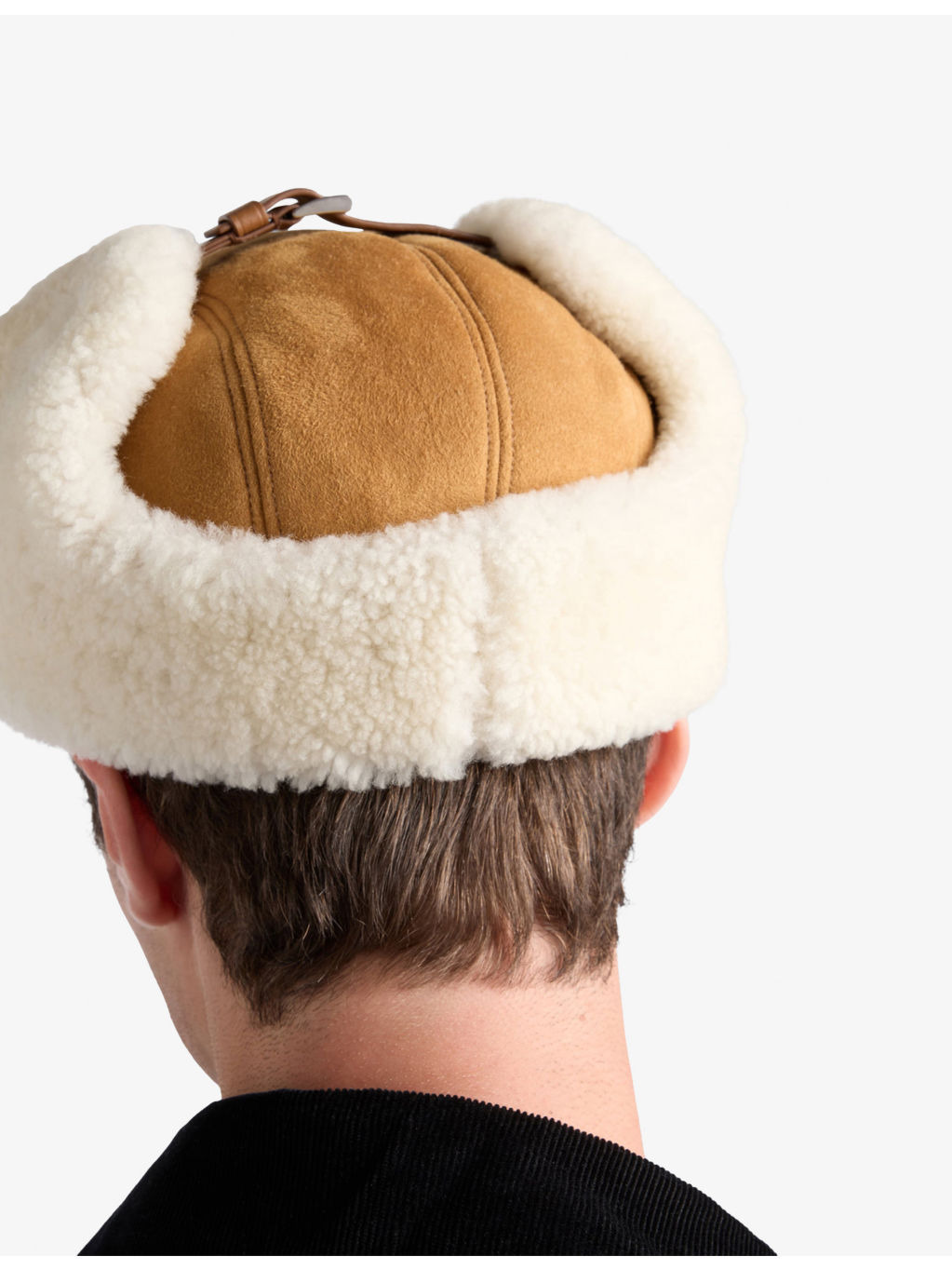 Shearling Suede Trapper Hat - 2