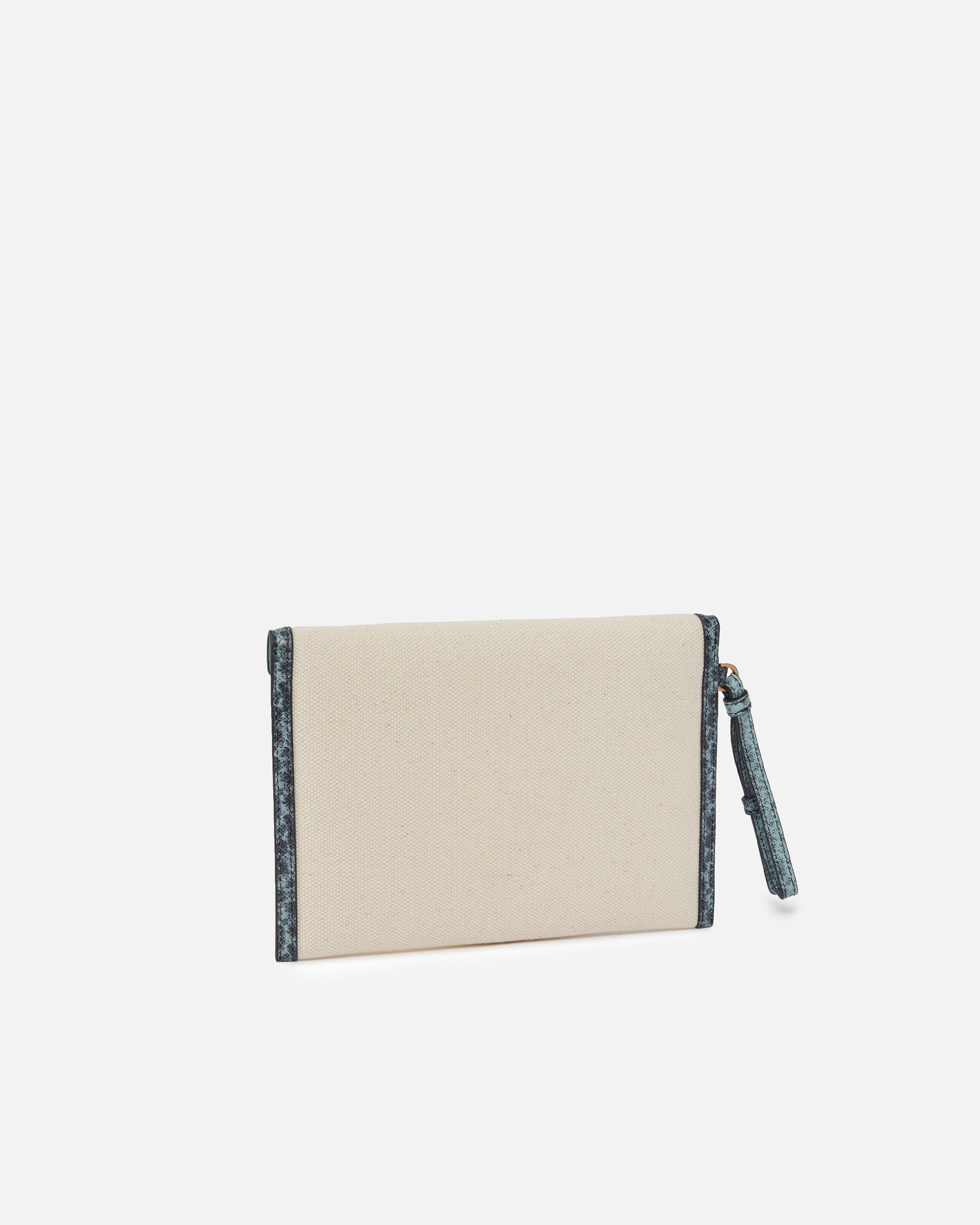 CANVAS HANDBAG WITH PRINTED LEATHER TRIM - 2