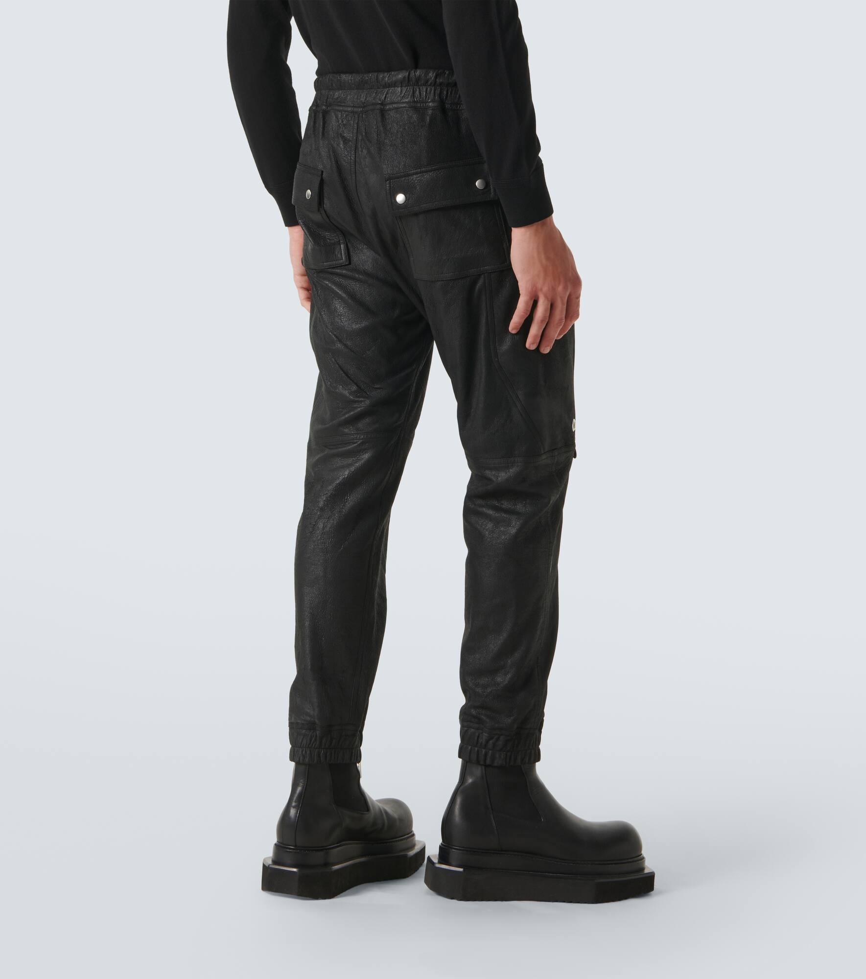 Leather cargo pants - 4