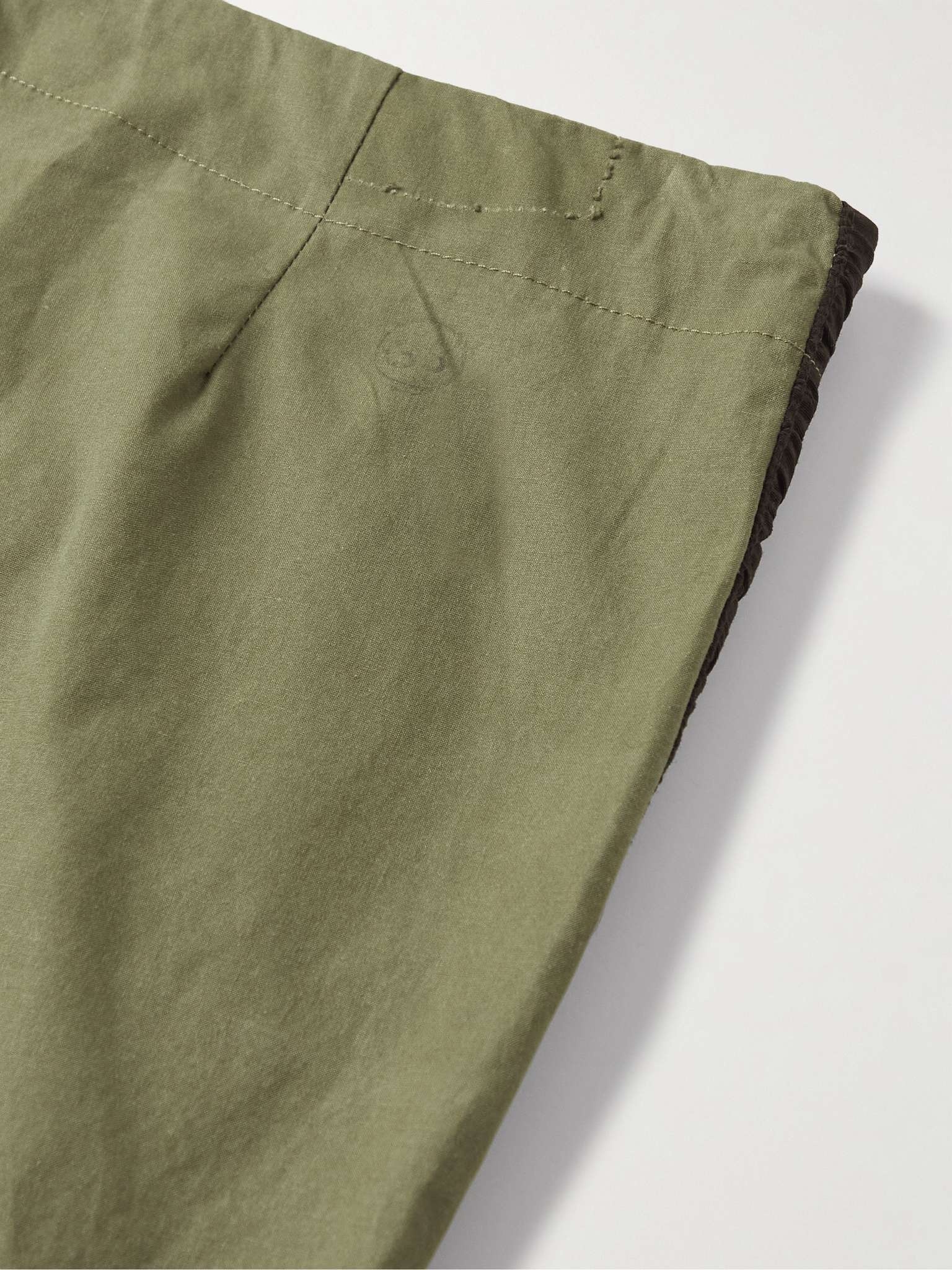 Army Tapered Cotton-Blend Drawstring Cargo Trousers - 5