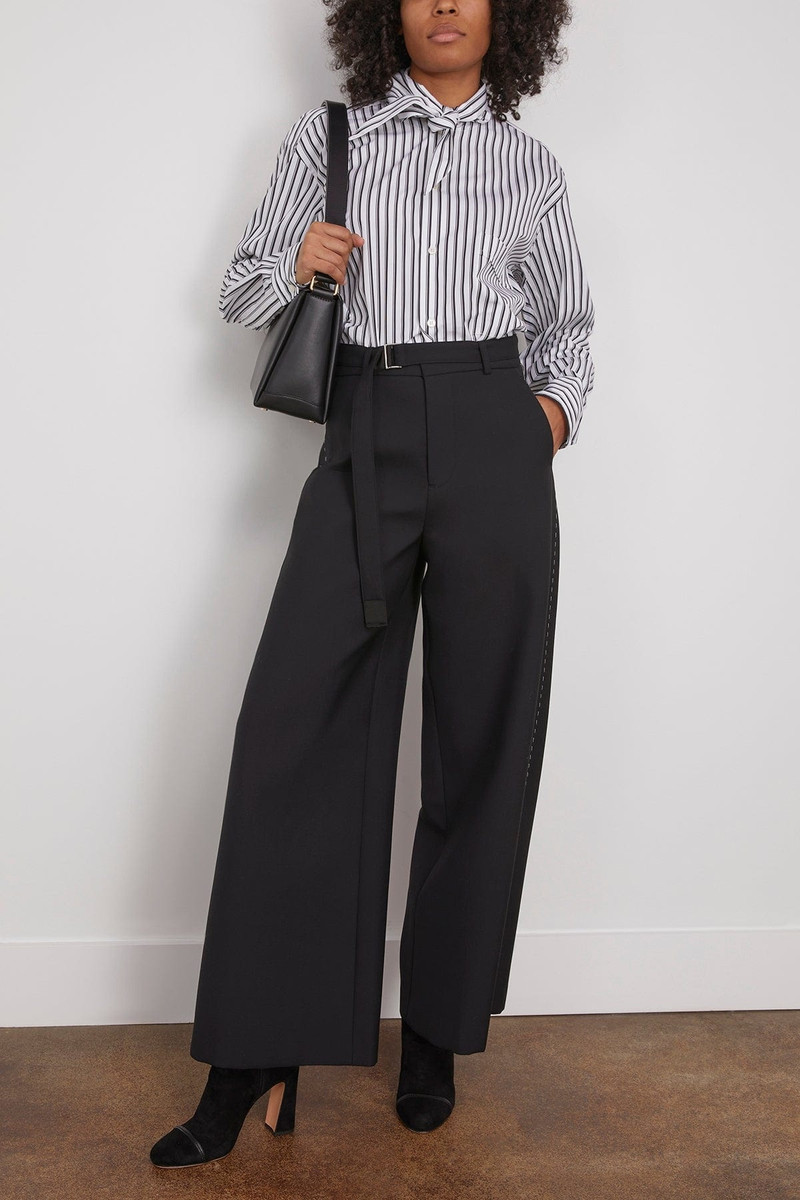 Plan C Long Sleeve Shirt in White/Black Shirt Stripe outlook