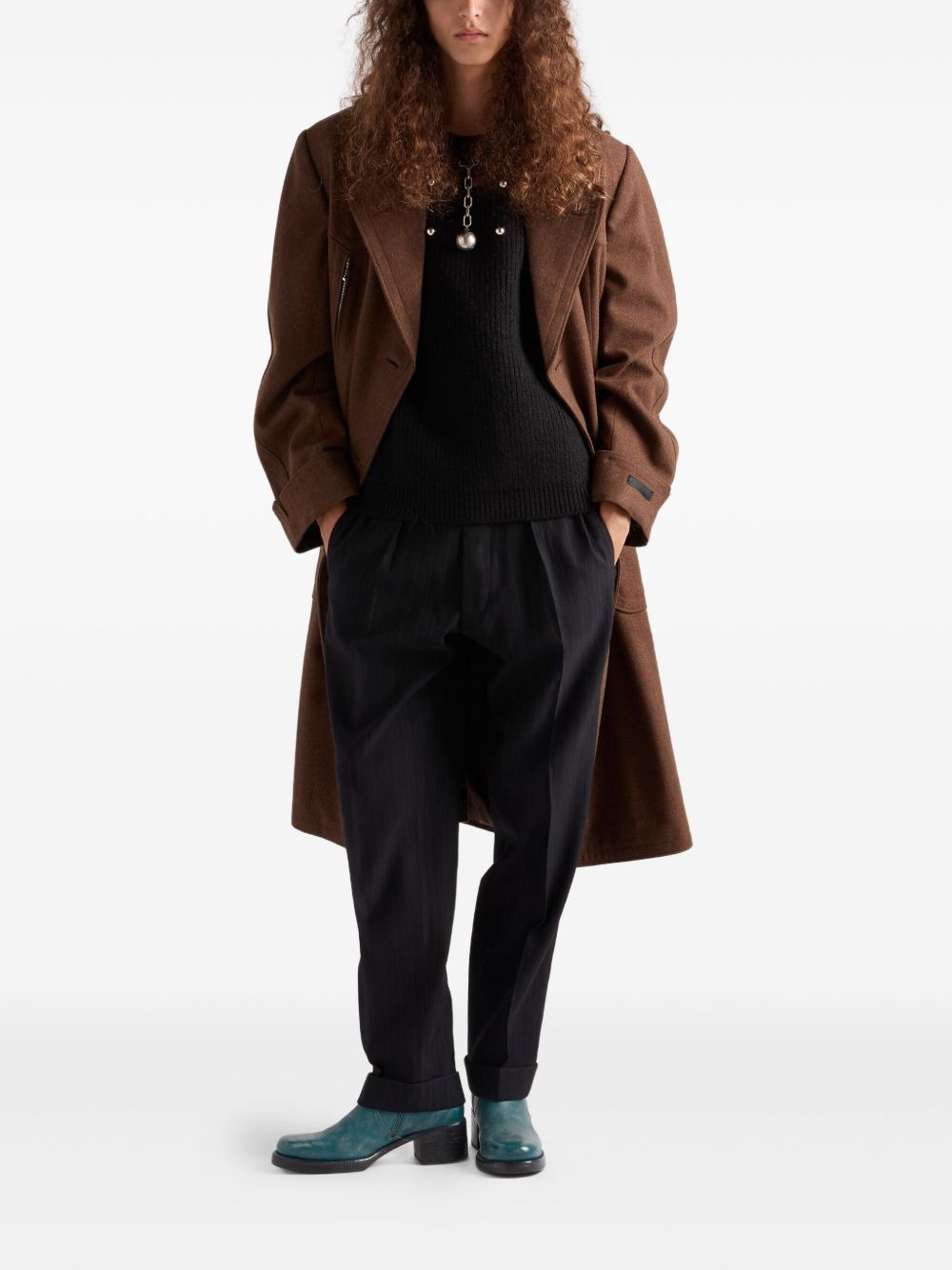 pendant wool crew-neck sweater - 2