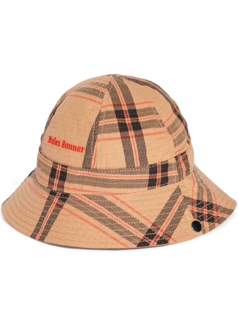 x Wales Bonner check-print bucket hat 1
