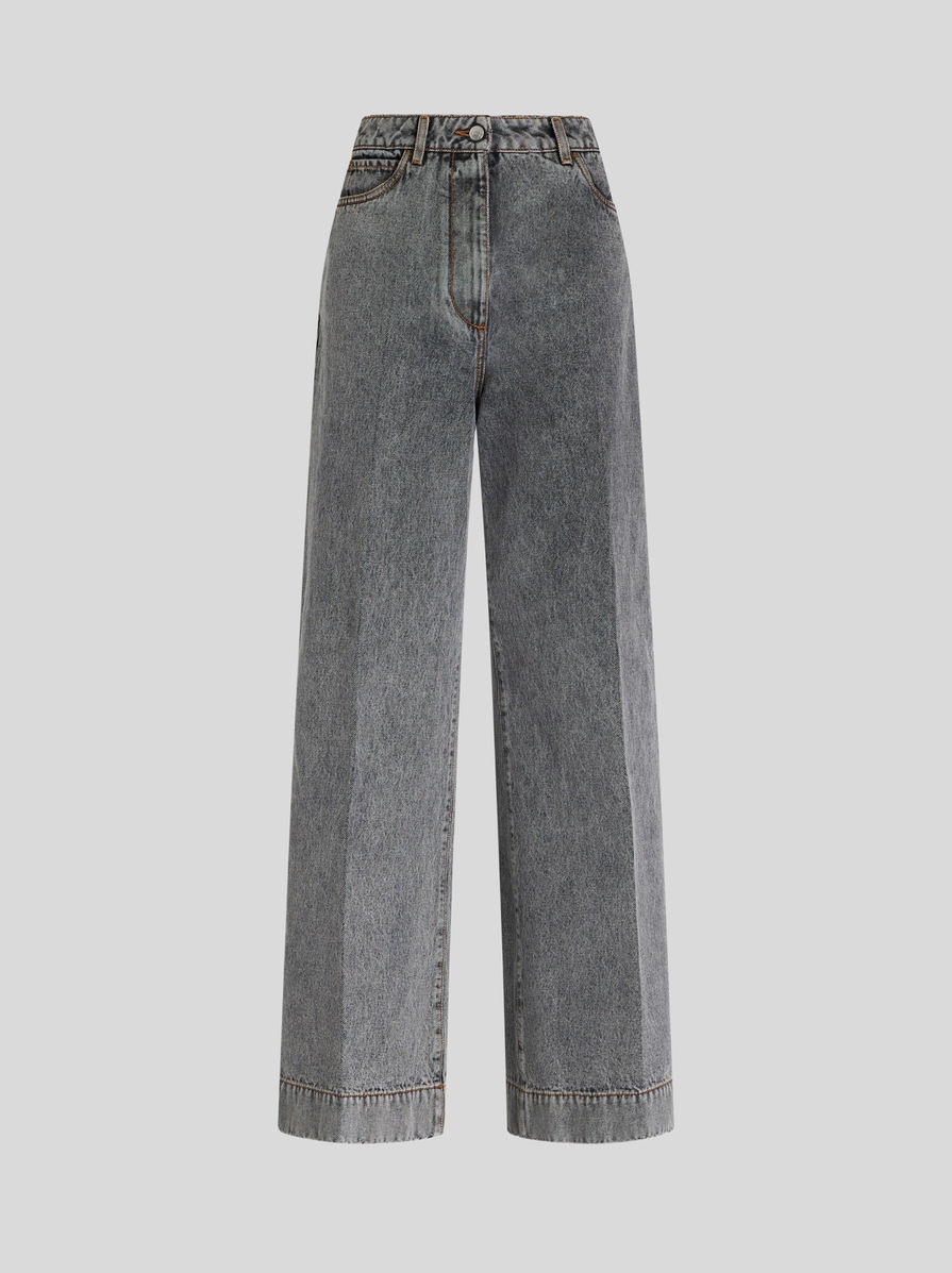 WIDE LEG JEANS WITH PEGASO - 1