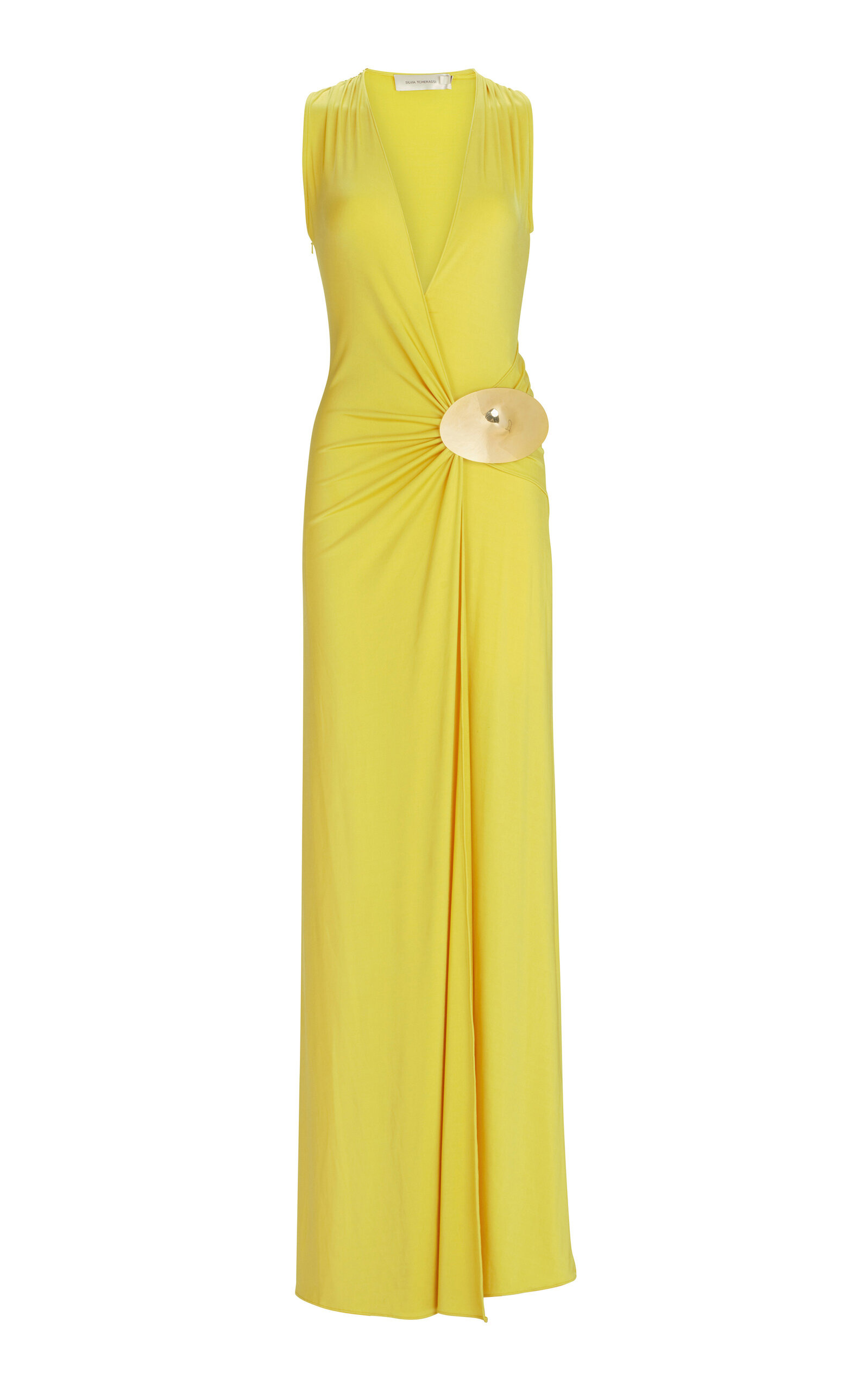 Fadila Gathered Jersey Maxi Dress yellow - 1