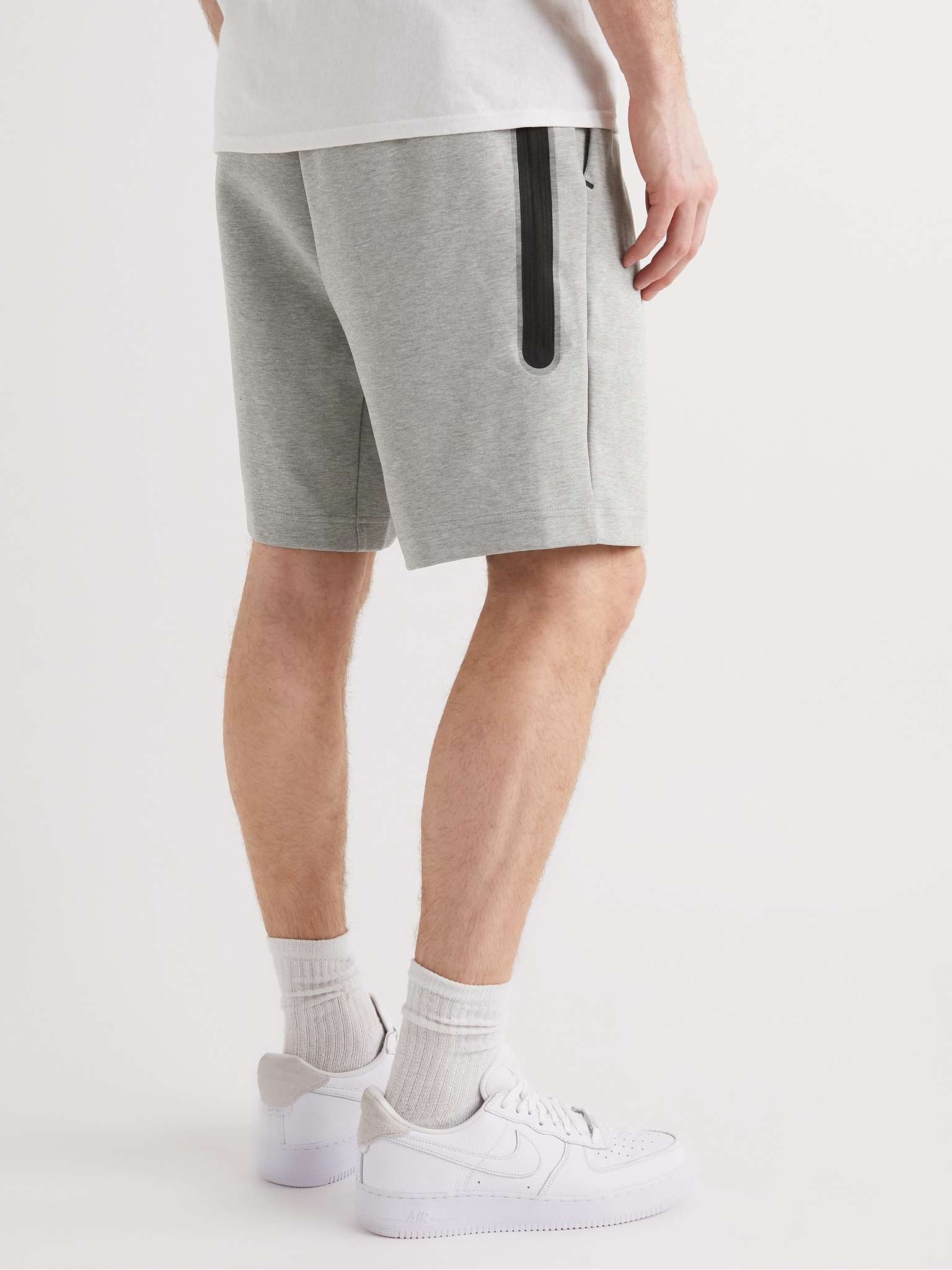 Straight-Leg Cotton-Blend Tech-Fleece Drawstring Shorts - 4