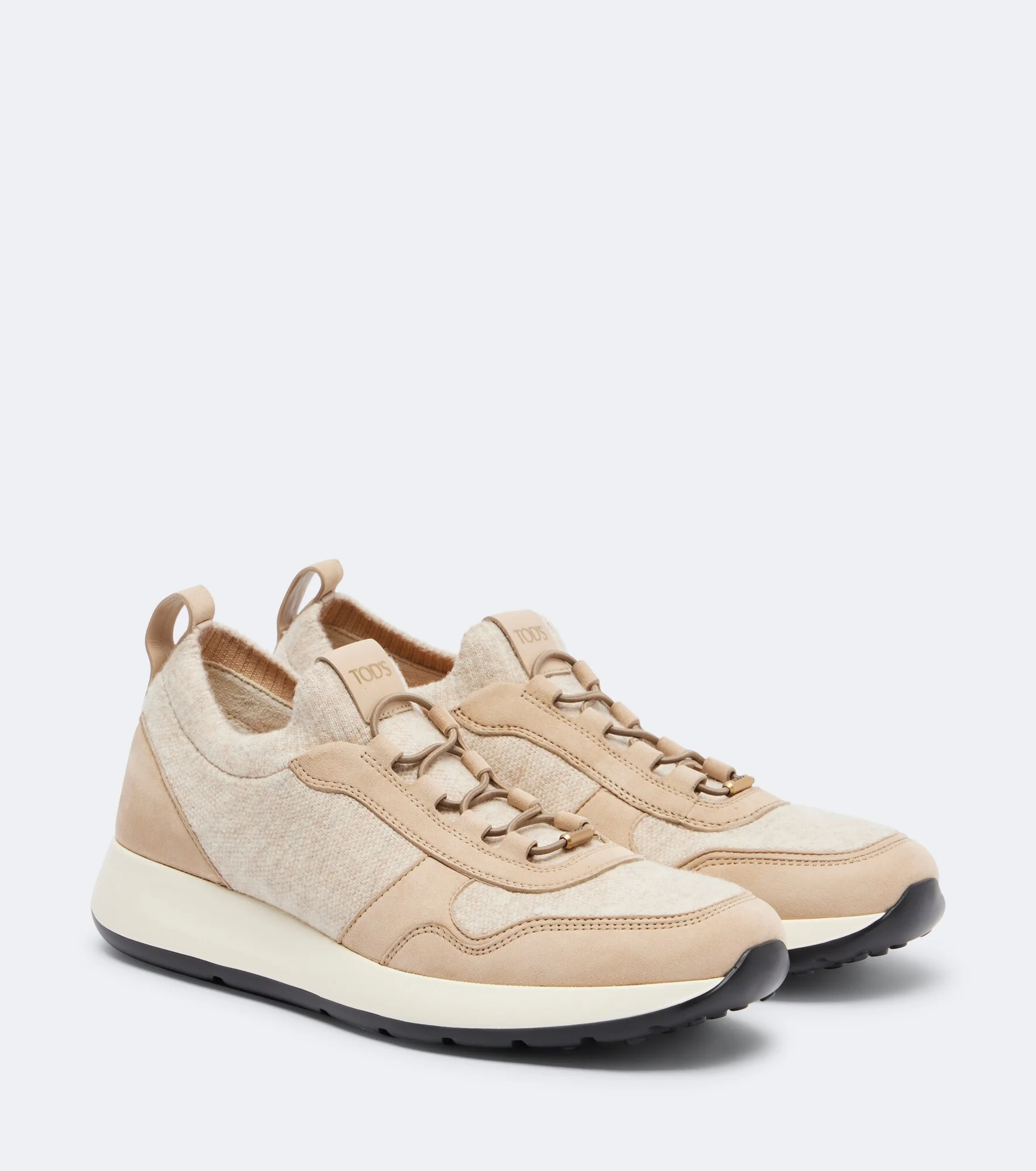 Leather-trimmed sneakers - 1