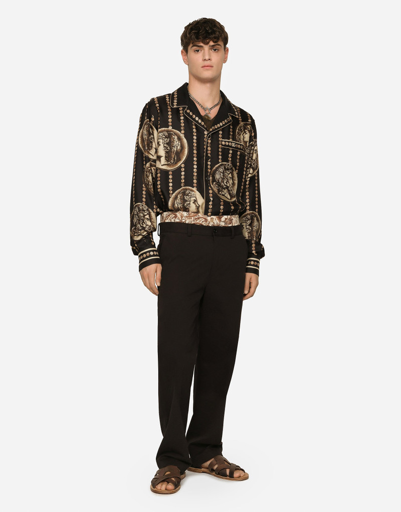 Dolce & Gabbana Coin print silk twill shirt outlook
