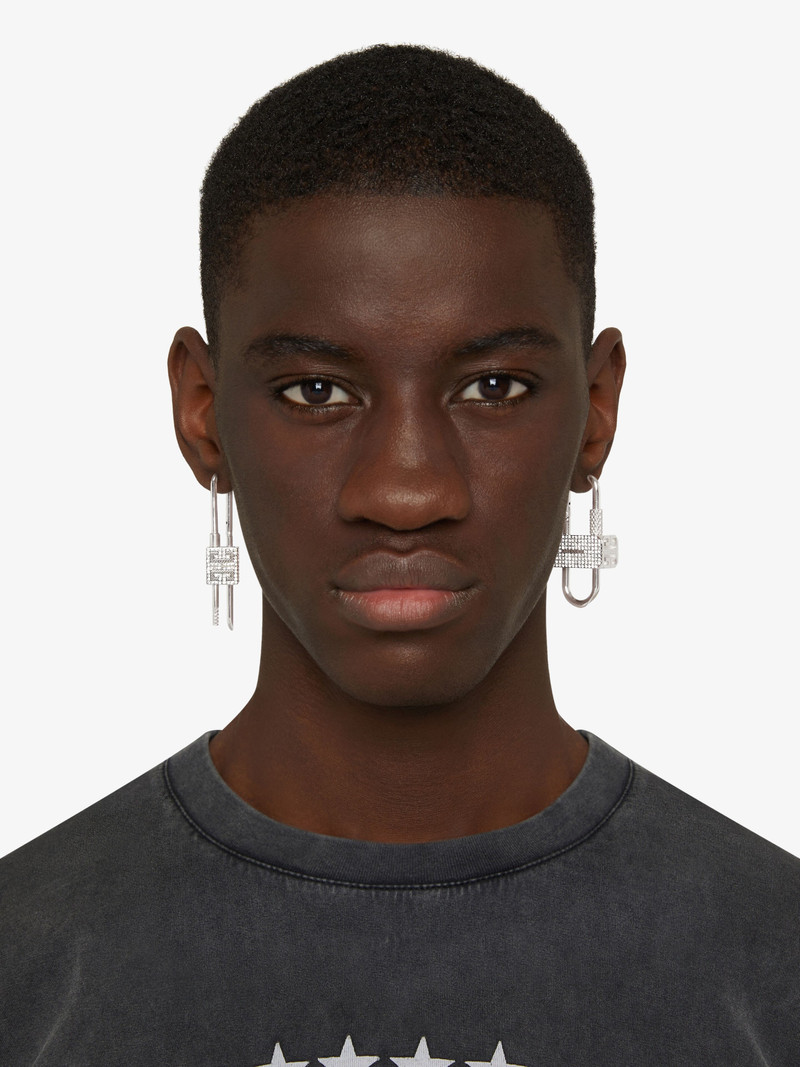 LOCK ASYMMETRICAL EARRINGS WITH CRYSTALS 4