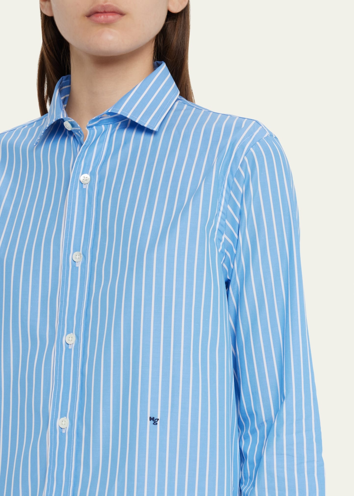 Stripe Classic Button-Up Cotton Shirt - 5