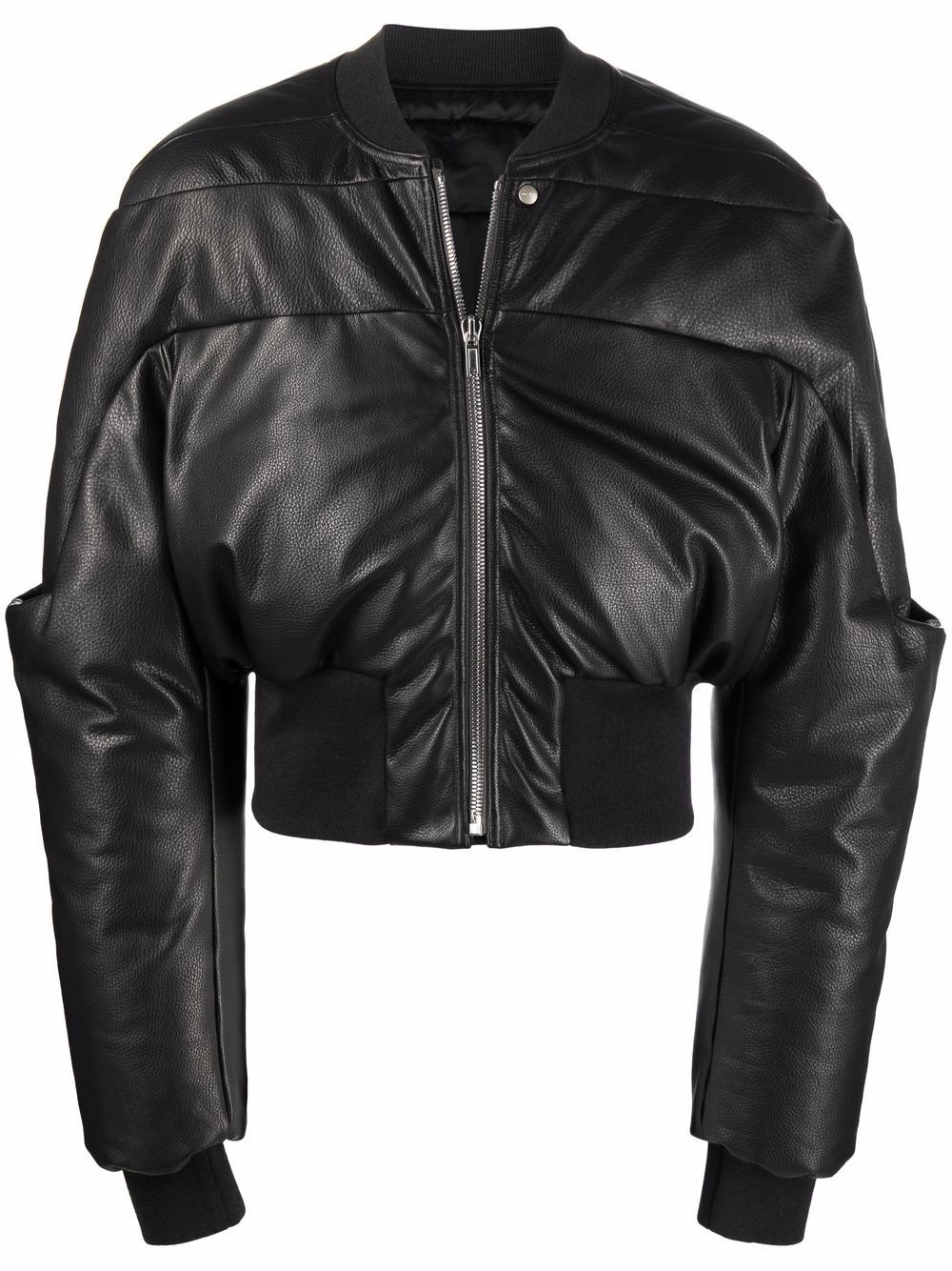 Girdered cropped bomber jacket - 1