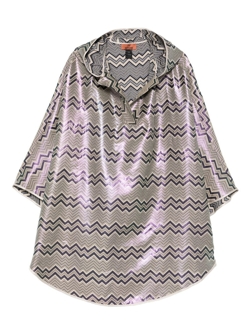 chevron-pattern hood cape 1