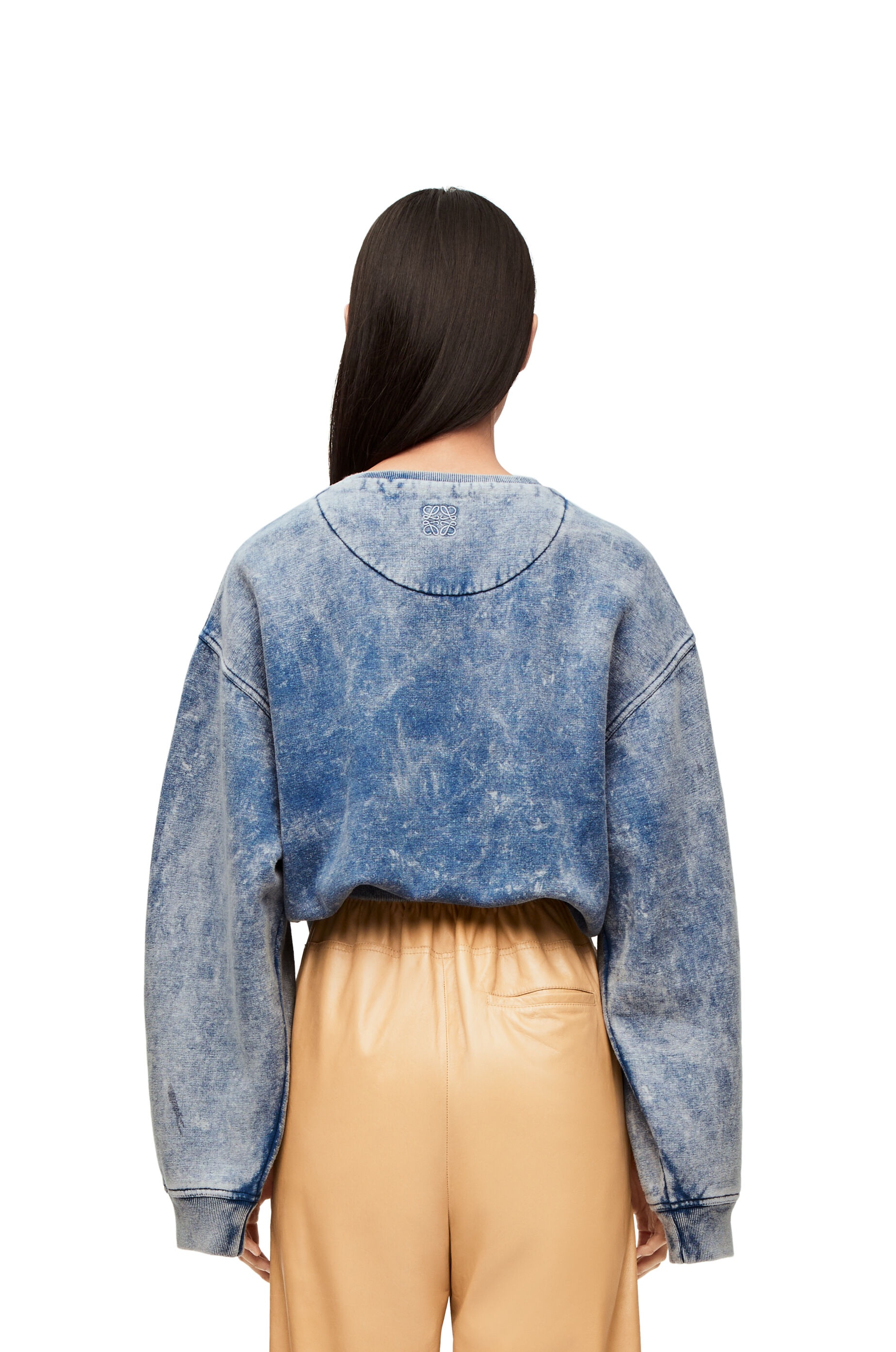 Elongated sweatshirt in cotton fleece - 4