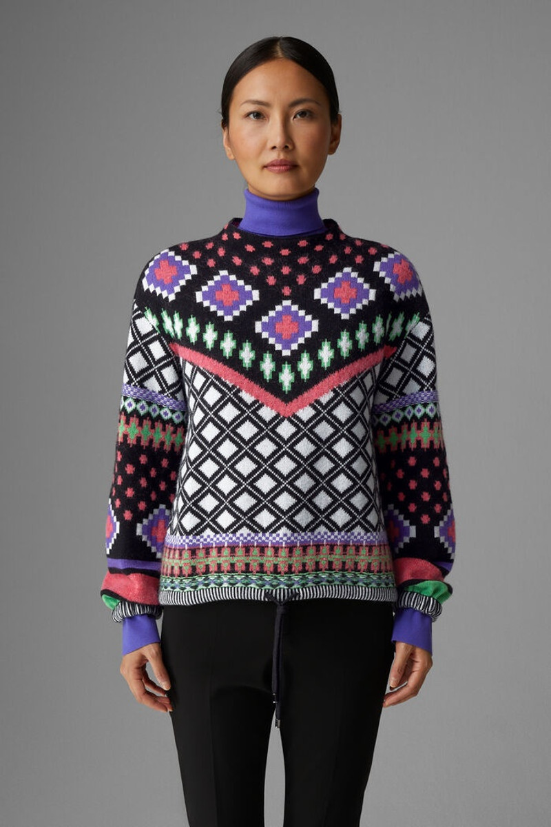Najla Knitted pullover in Black/Pink 2