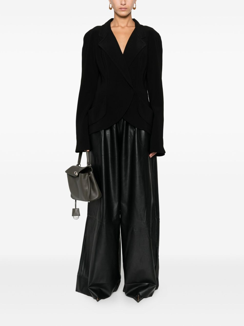 lapels draped jacket - 2