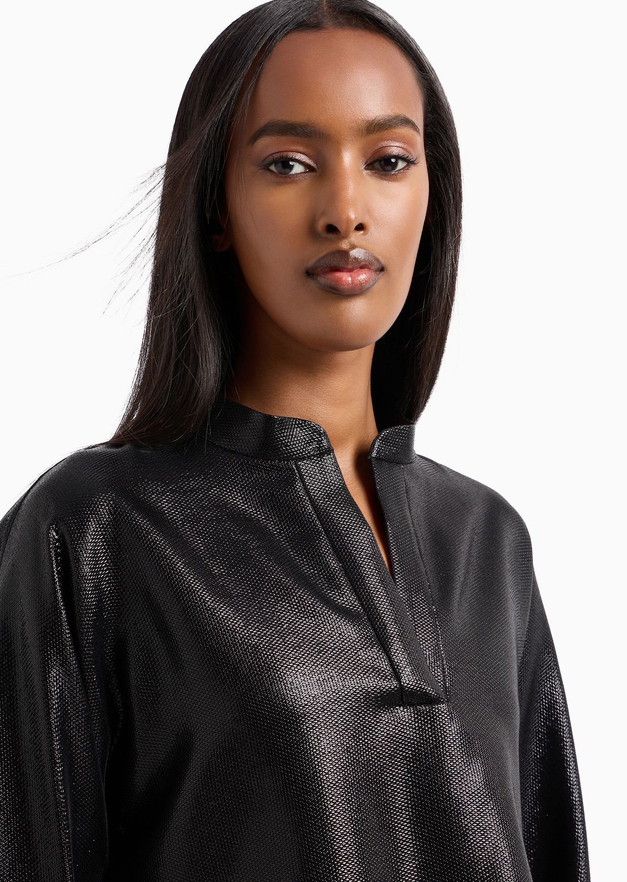 Short shirt in fluid armure lurex - 6