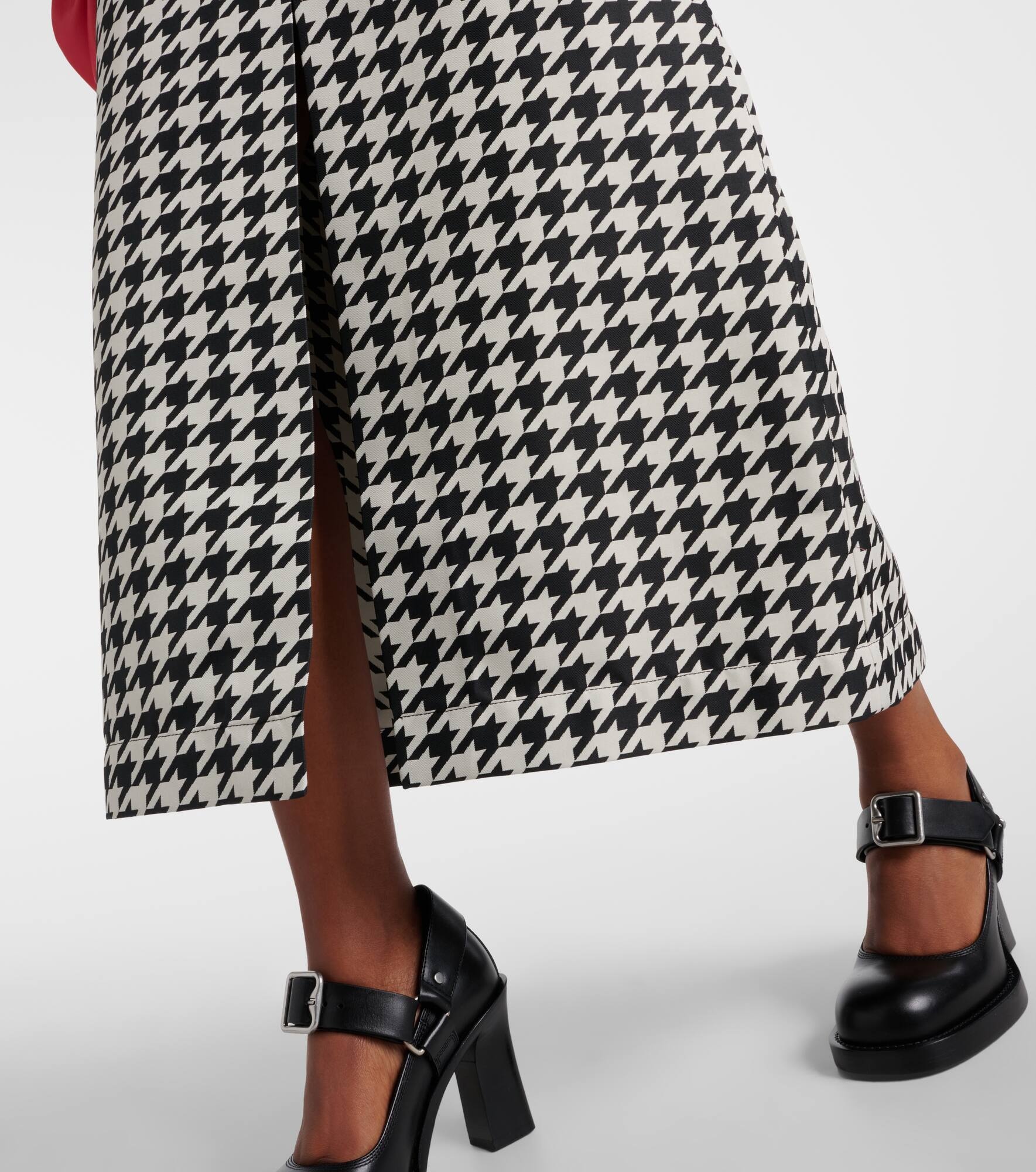 Houndstooth twill maxi skirt - 5