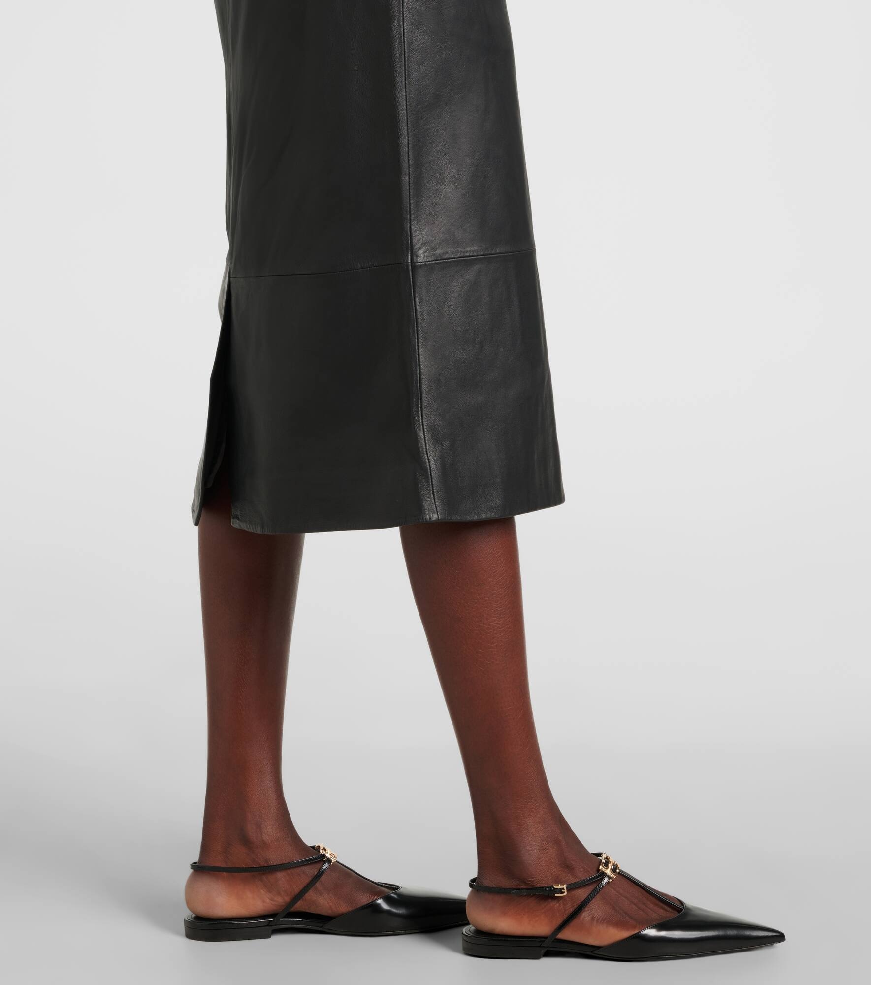 Leather midi skirt - 5