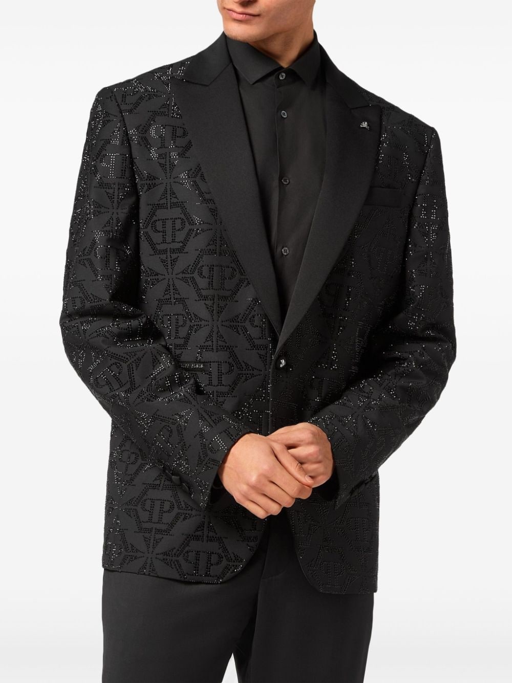 Hexagon crystal-embellished blazer - 2