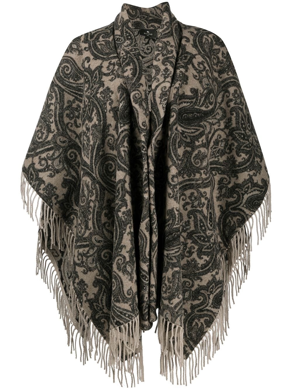 paisley print poncho - 1