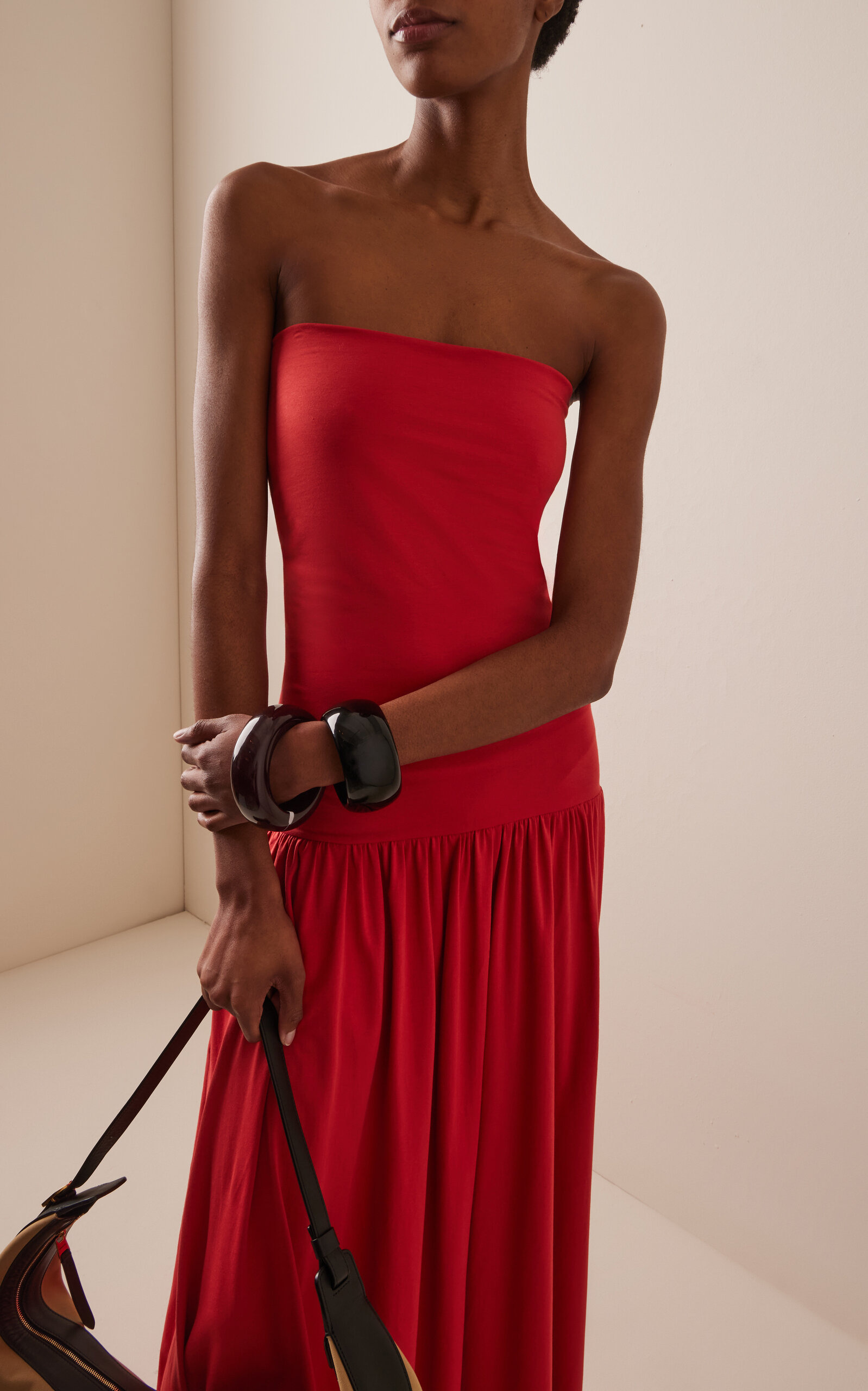 Marciella Stretch-Cotton Maxi Dress red - 3