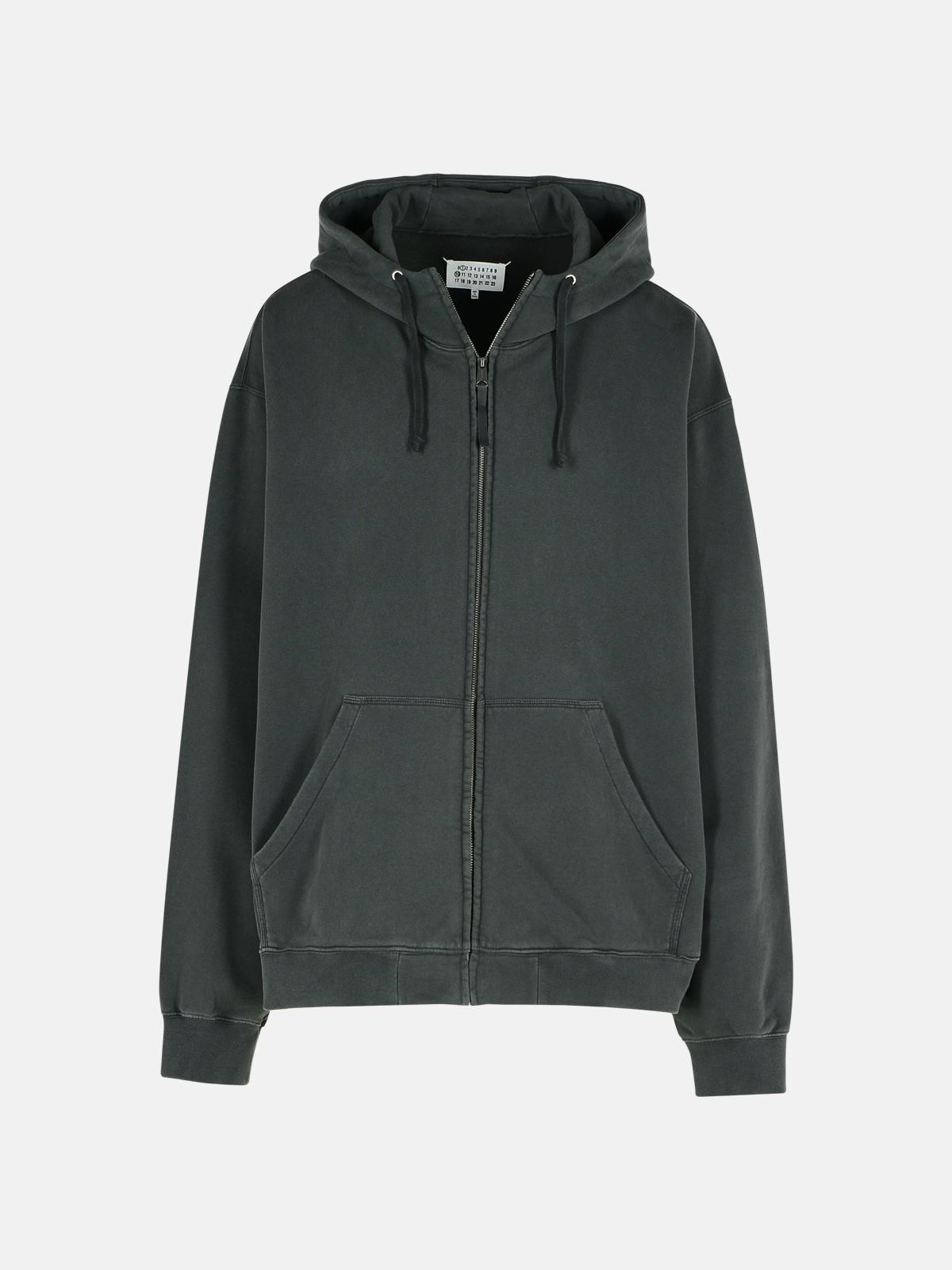 BLACK COTTON SWEATSHIRT - 1