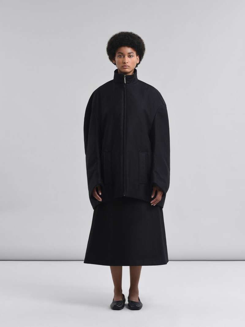 Marni BLACK ORGANIC COTTON OVERSIZED JACKET outlook
