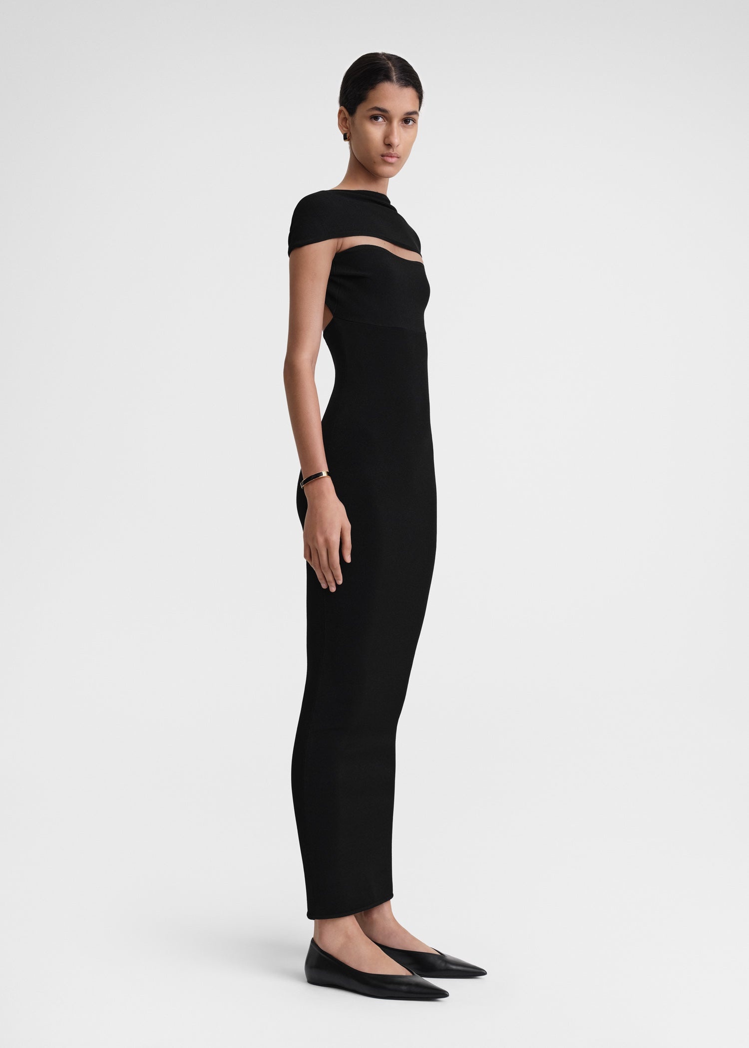 Slip-through knit dress black - 3