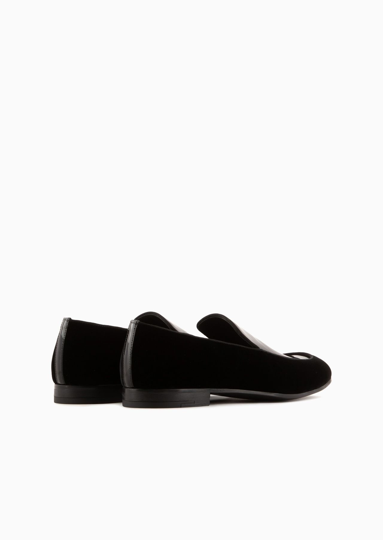 Velvet loafers with patent-leather detail - 4