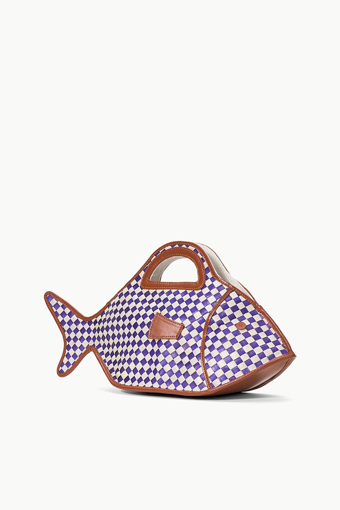 STAUD CLEO FISH BASKET BAG COCONUT CHECK - 3