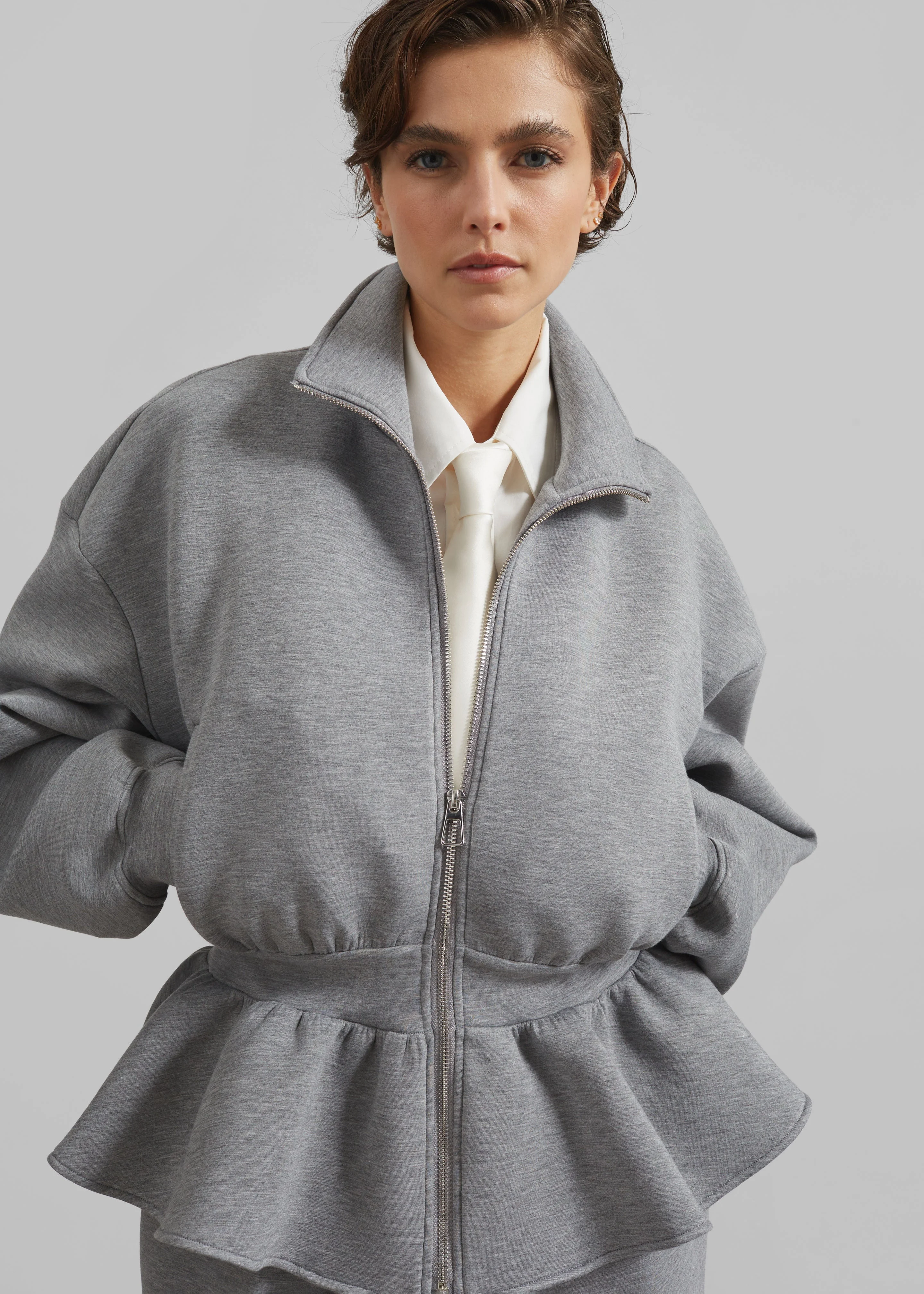 Sorelle Peplum Jacket - Grey - 1